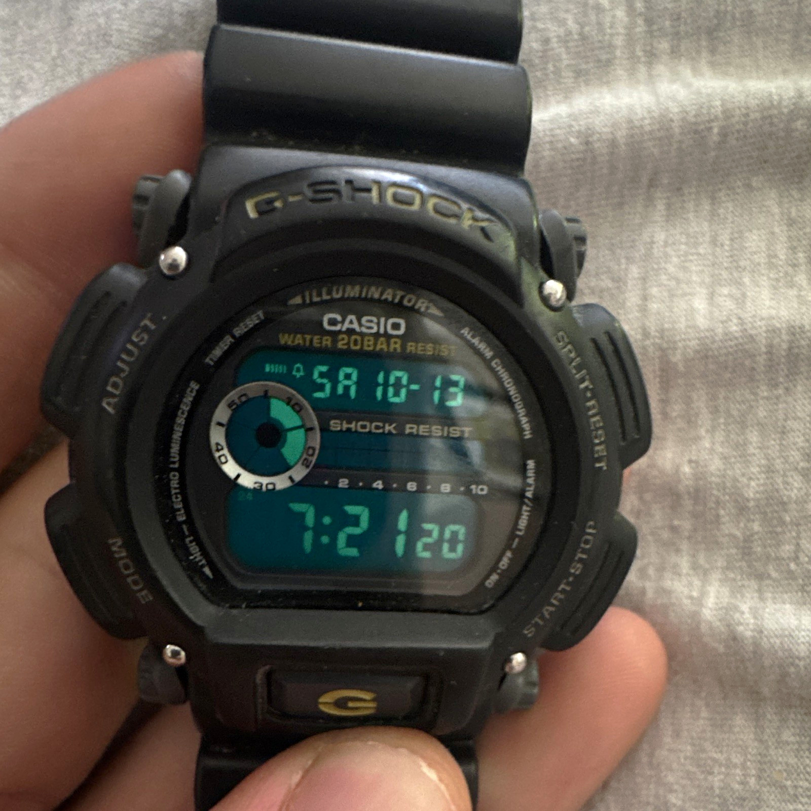 Casio G-Shock Digital Quartz Sport Watch 200m Black Resin Alarm Chrono Light