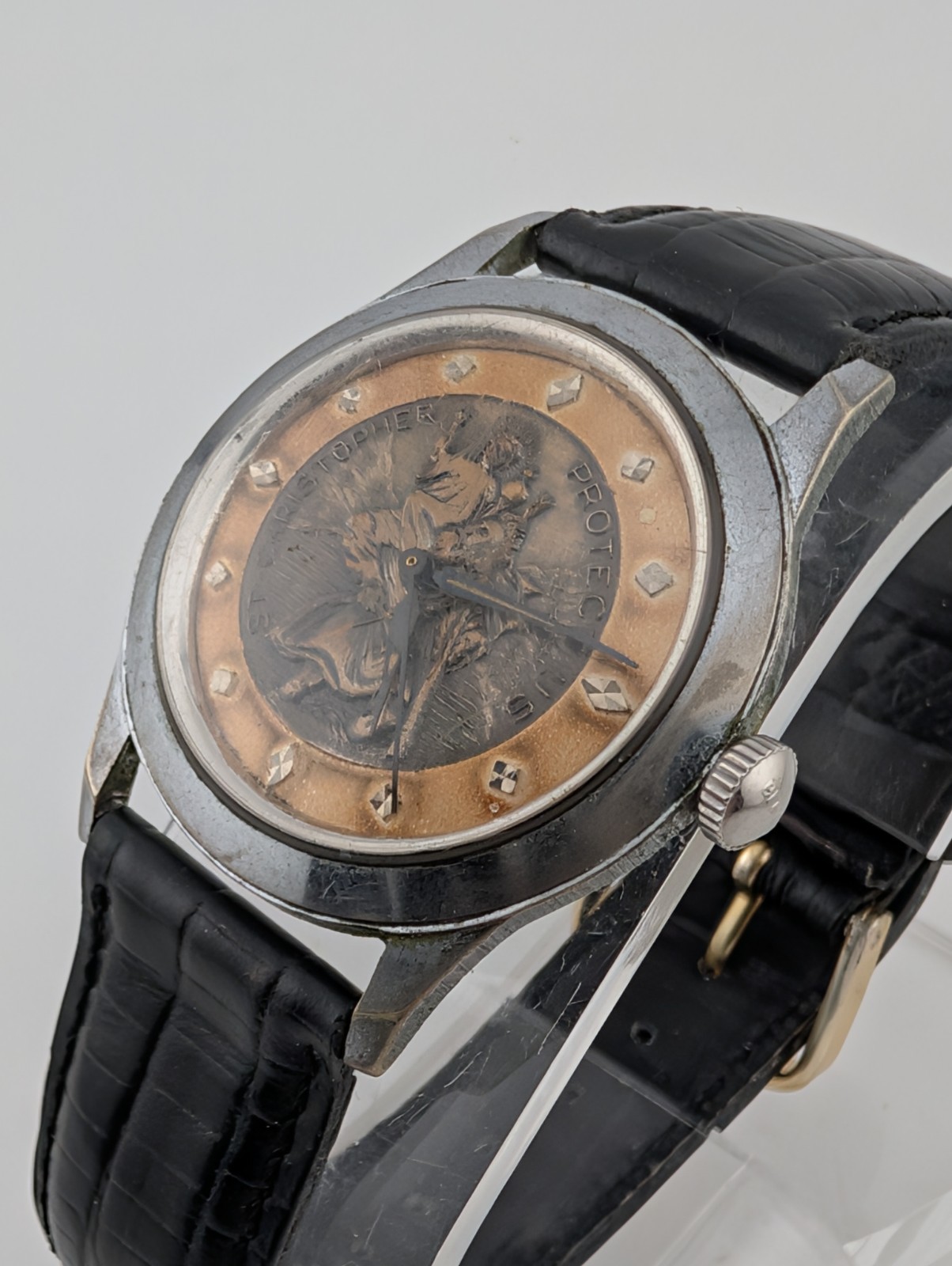 Vintage Benrus St. Christopher Protect Us Dial Men’s Watch 17 Jewels- Working