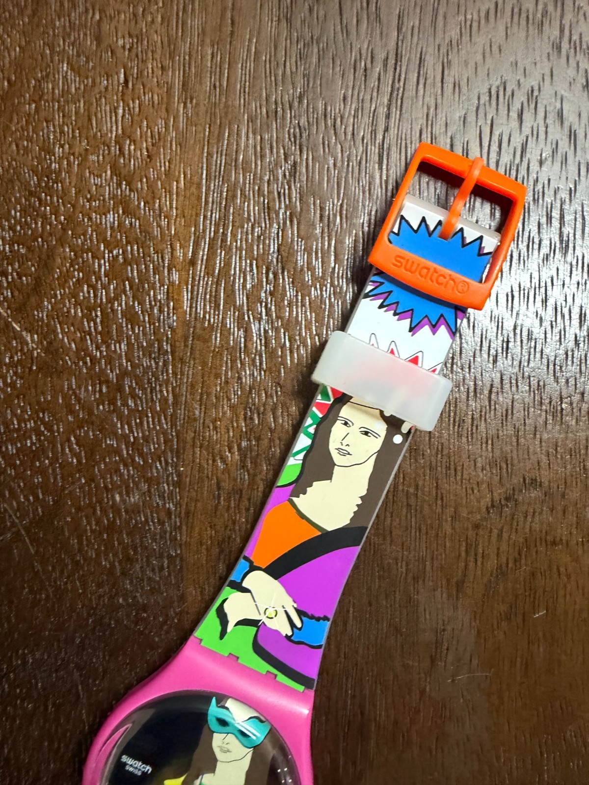 Swatch GZ301 Mona Masquee 2016 Gent Special Pop Art Pink 34mm With Box Running