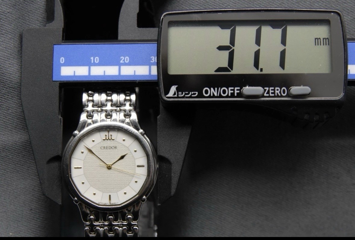 1990 [EXC+5] Vintage SEIKO Credor 9571-5050 32mm White Dial Silver QZ Mens Watch
