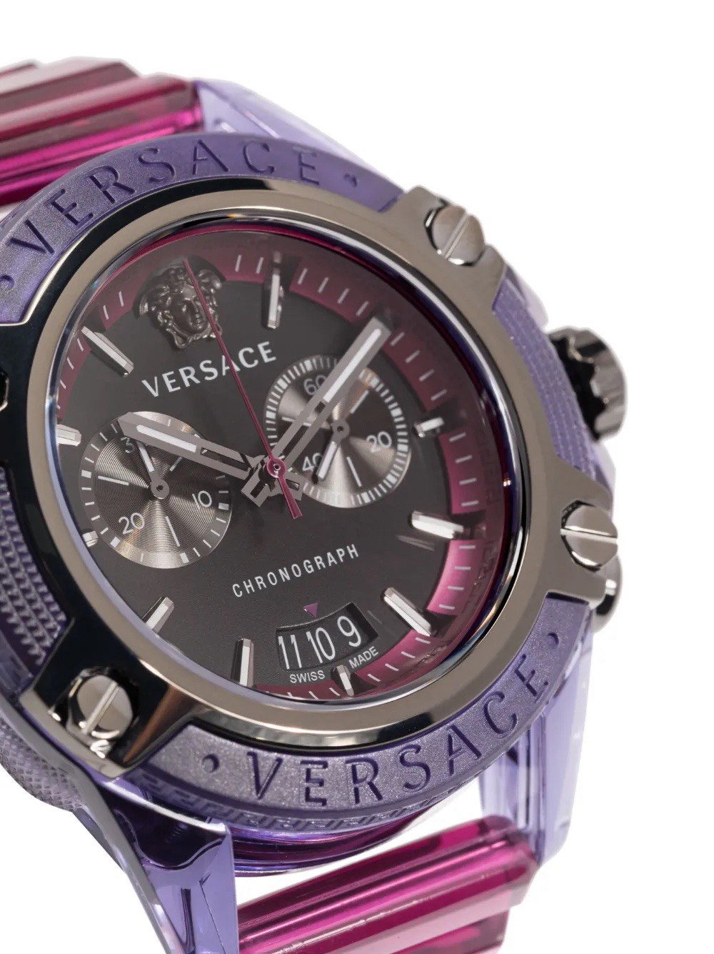 VERSACE ICON ACTIVE PURPLE SWISS POLYCARBONATE CHRONOGRAPH