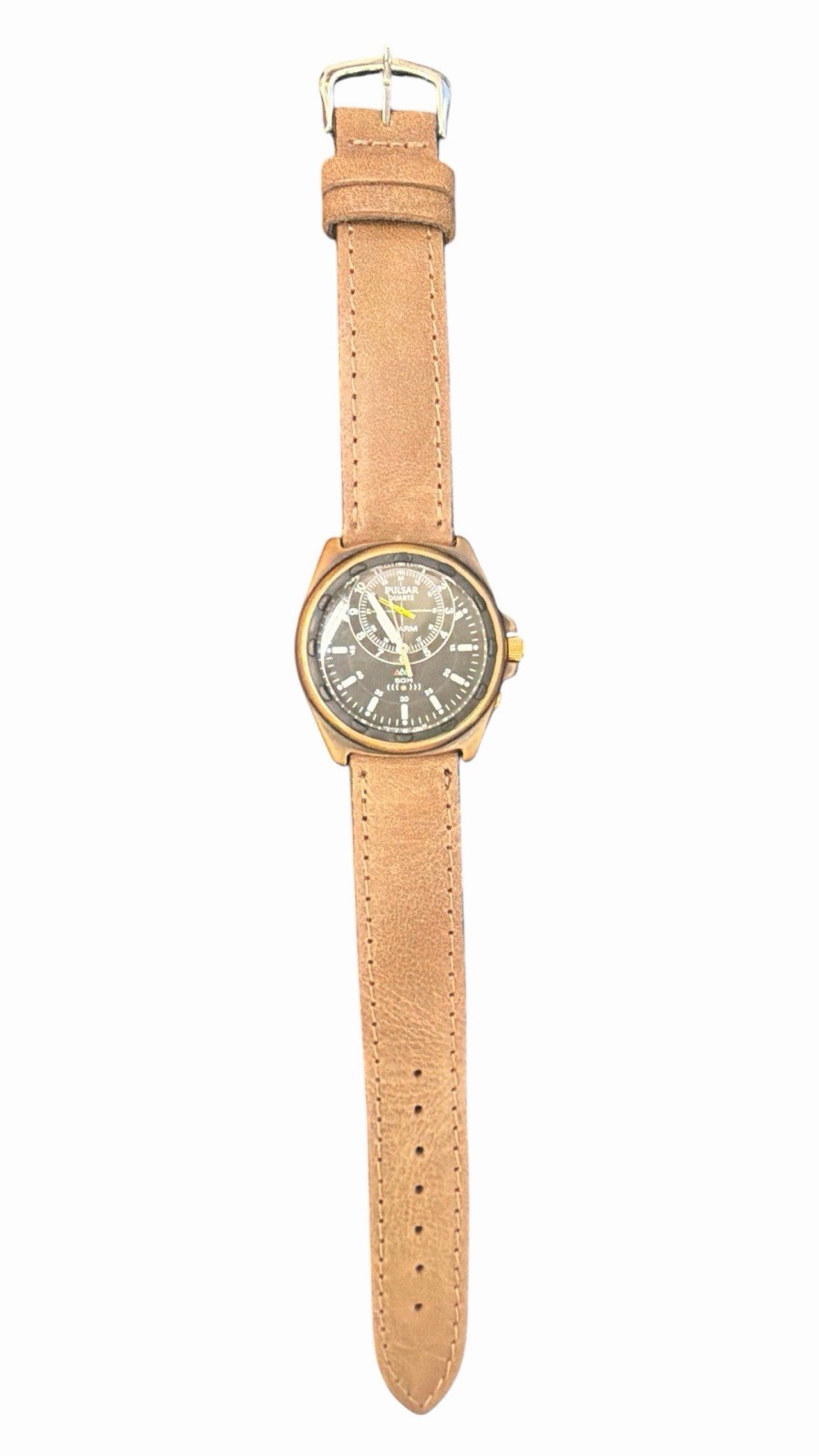 Vintage Pulsar Alarm Watch Y977-8A00 1990’s 38mm Working New Battery
