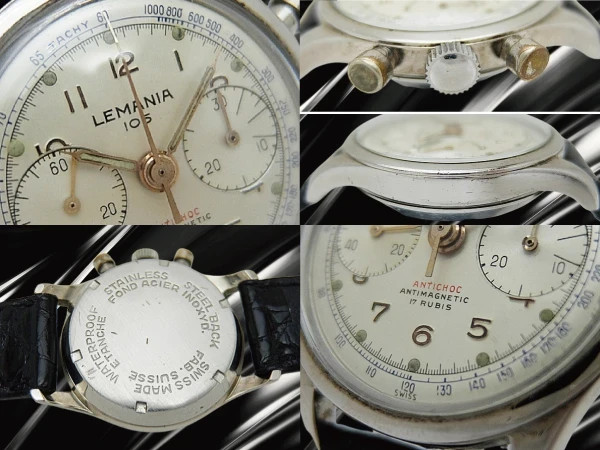 Lemania 105 Chronograph 17 Jewels Ref.254 Silver Dial Manual 32mm Men’s Vintage