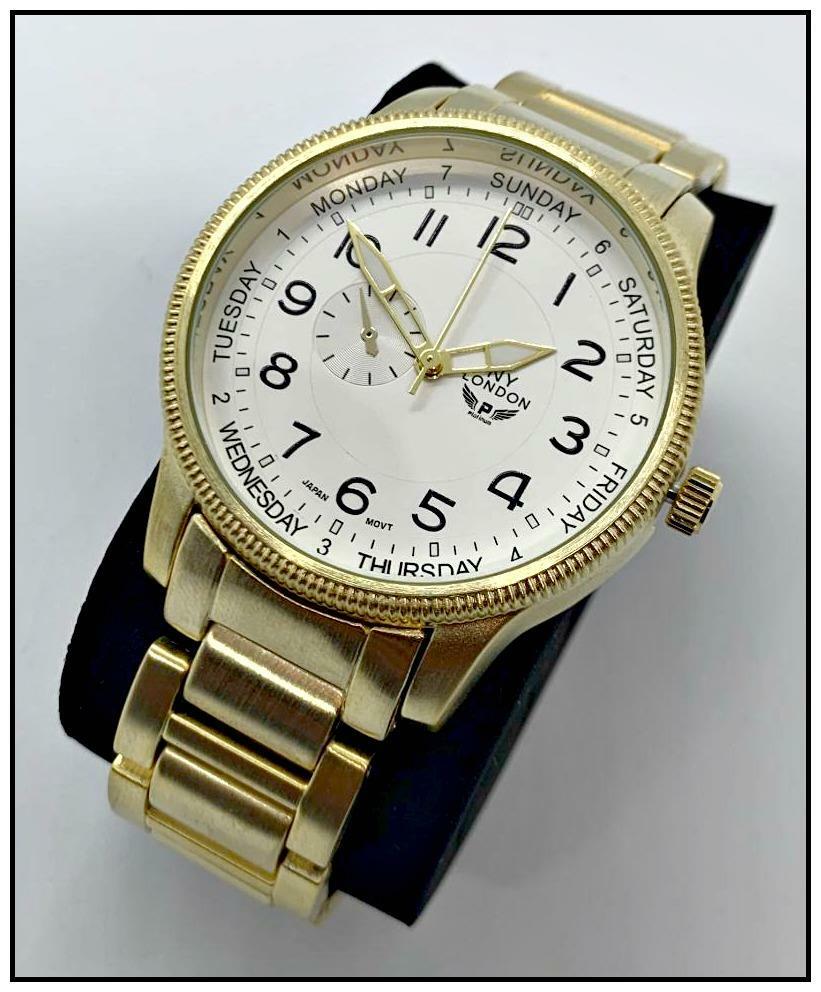 Men’s CLASSY ELEGANT DIVER Round Gold LUXURY Designer Fashion WRIST WATCH 45mm