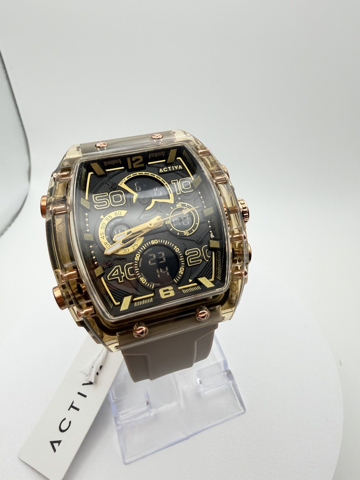 ACW8109-007- Activa X Invicta 45mm Men’s Digital Watch – Apricot & Brown .