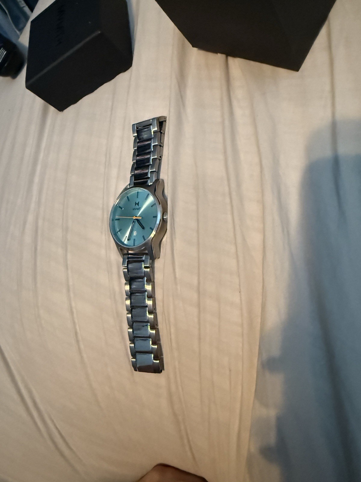 Movado Silver Watch New 44mm Stainless Steel Blue Face