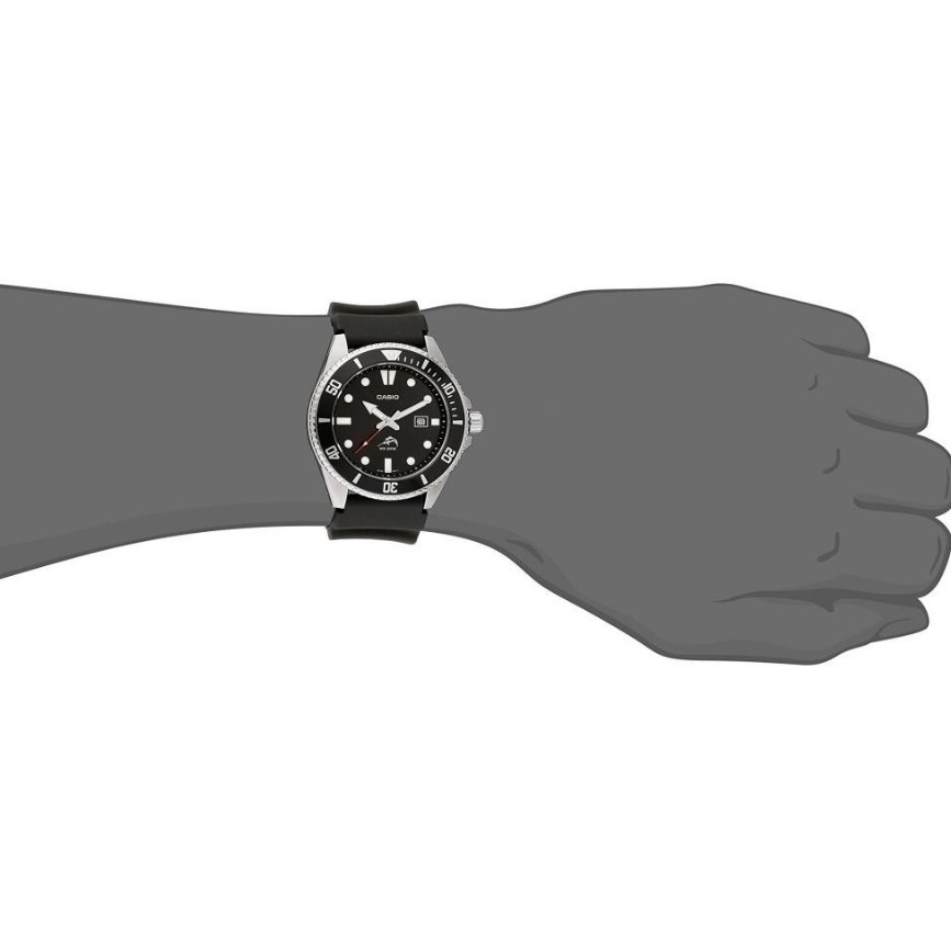 Casio Men’s Black and Silver Dive Style Sports Analog Watch – MDV-106-1AV