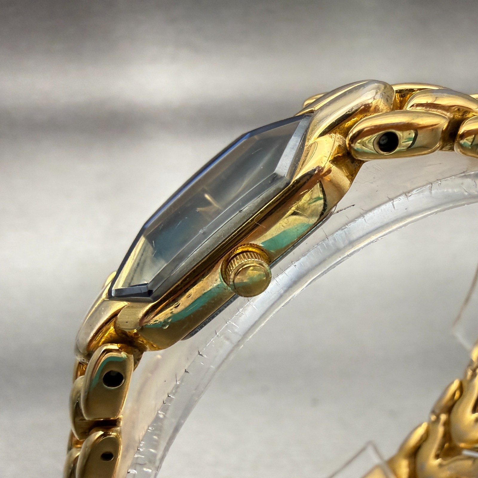 Citizen Elegance Watch Women 13mm Blue Dial Gold Rectangle 5421-H07537 New Batt