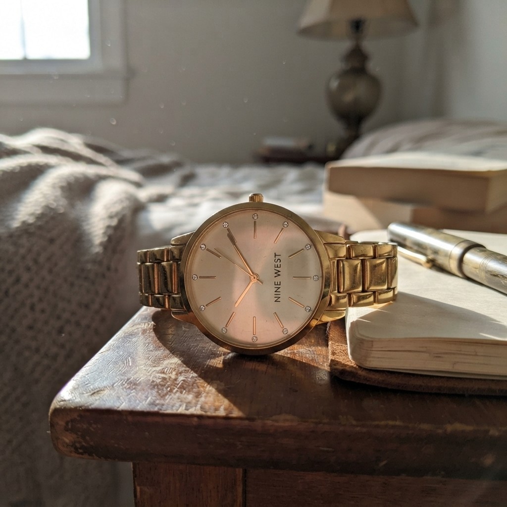 Chic Women’s Gold Crystal Bracelet Watch – Water-Resistant Luxury Timepiece