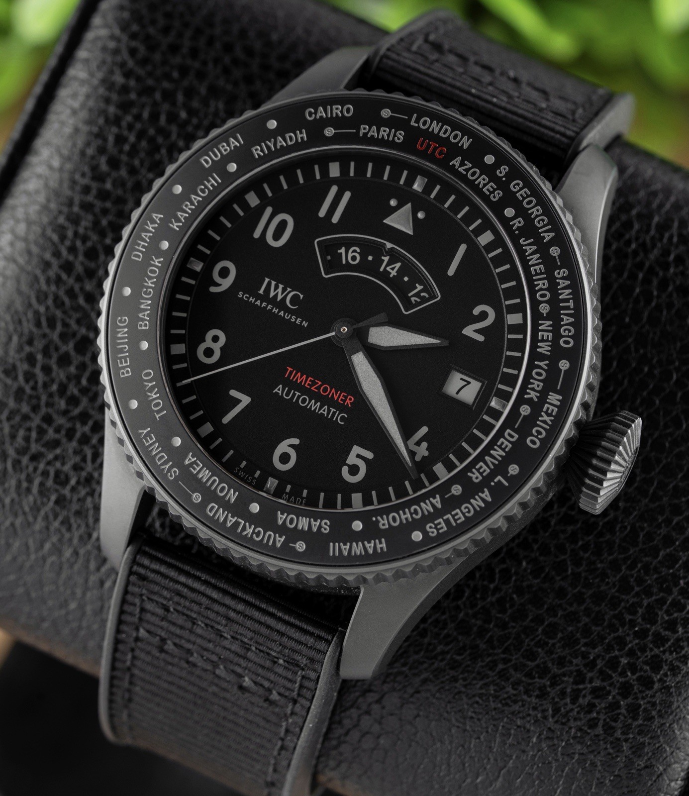 IWC Pilot’s Watch Timezoner Top Gun Ceratanium IW395505 with Box & Papers!!