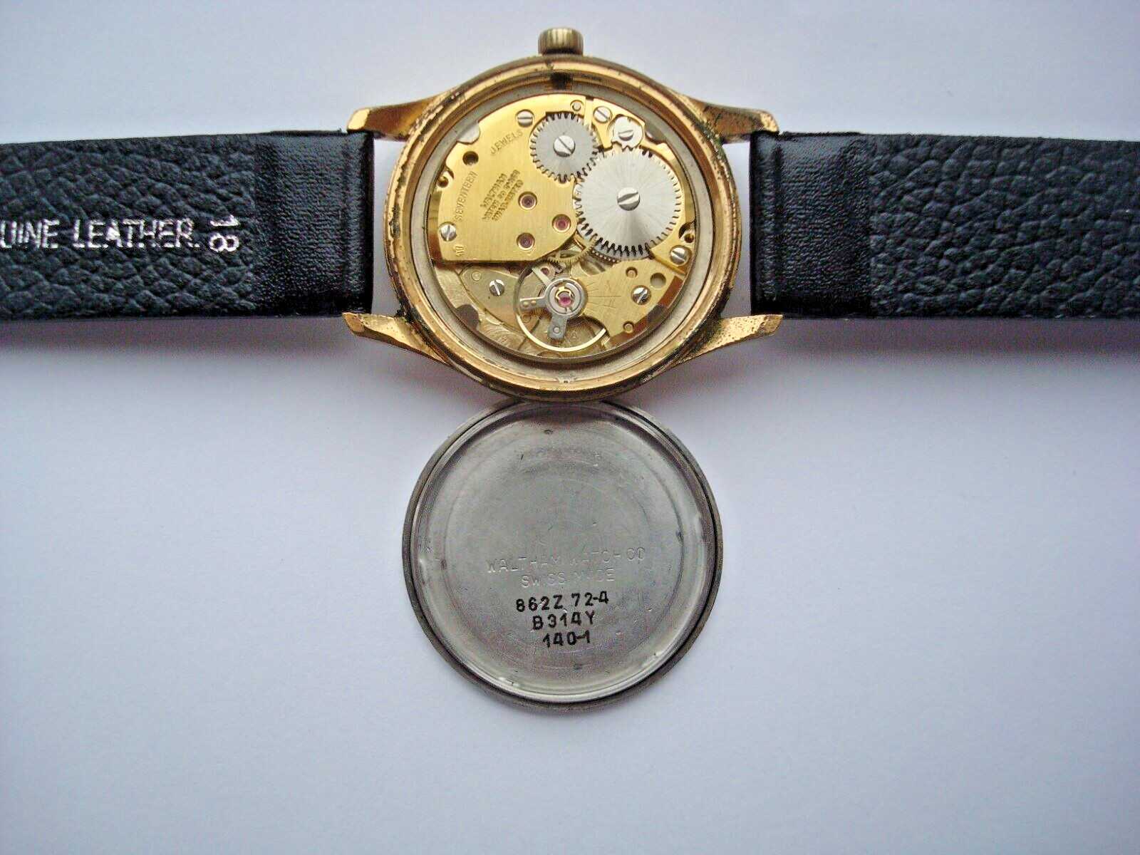 Waltham Mens Watch Manual Wind Up 17j. Date Red Arrow New Band 1960’s Swiss Runs