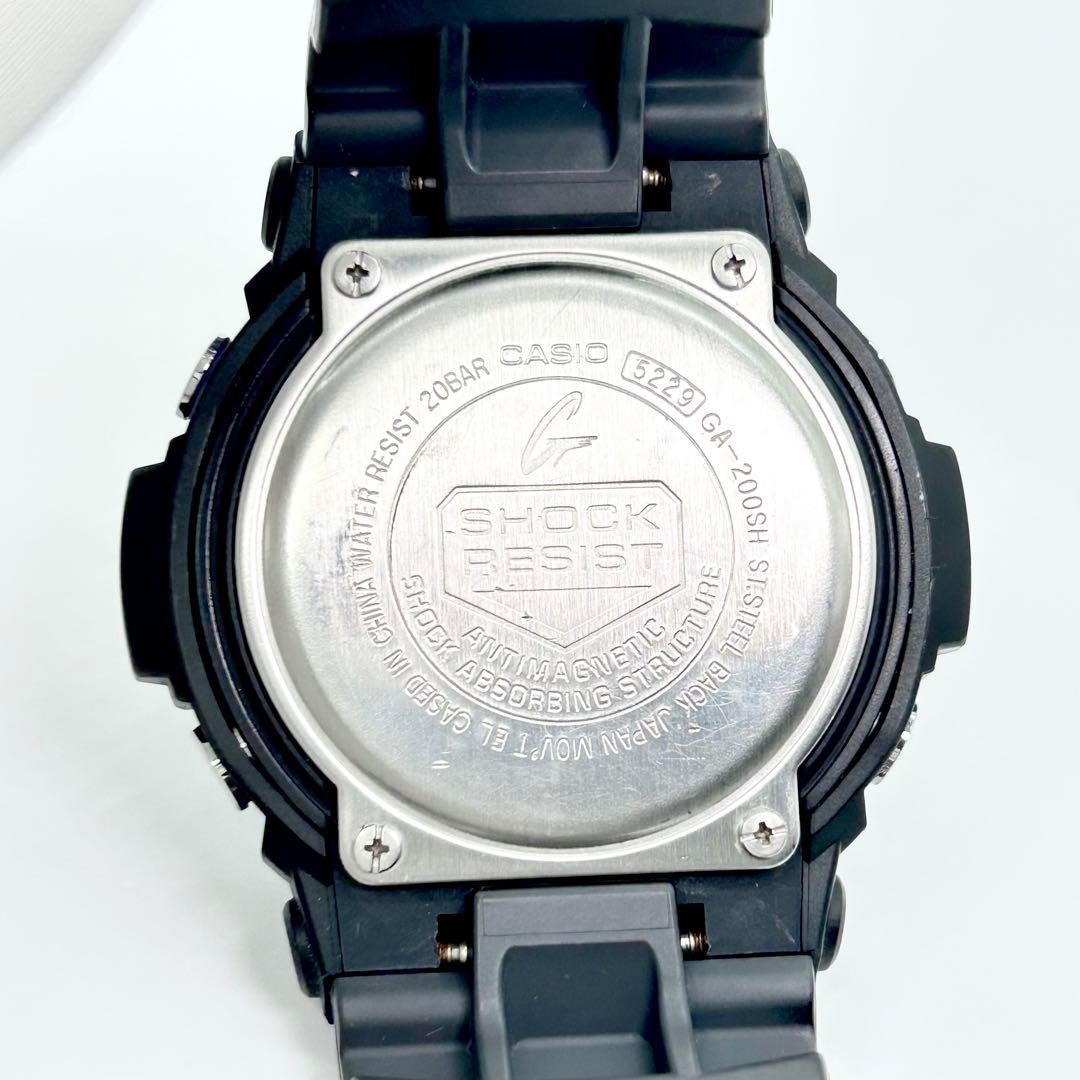 Casio G-Shock GA-200SH Digital Watch Black/Blue, Case 2.2 in, Wrist 8.5 in