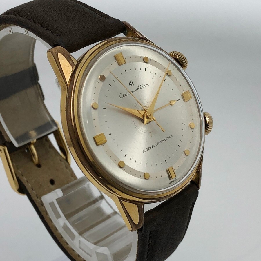 Vintage 1963 Citizen Alarm 4H Four-hand 21Jewels C.G.P. Hand-winding Japan #2613