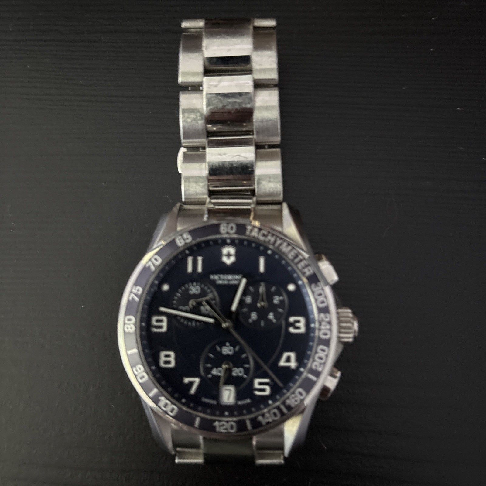 Victorinox Chrono Classic Blue Dial Stainless Men’s Watch 241497 Chronograph