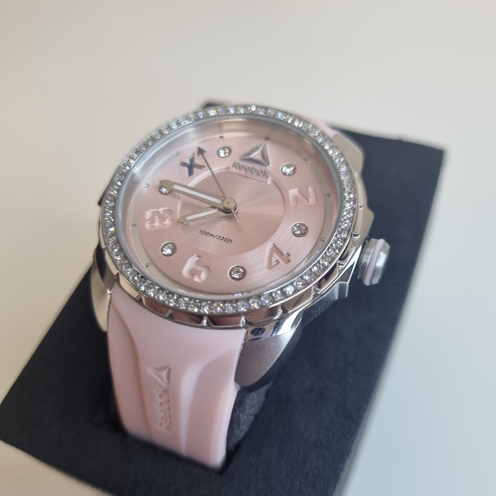 Reebok Impact With Gem Stones Pink & Silver Women’s Wrist Watch New Old Stock