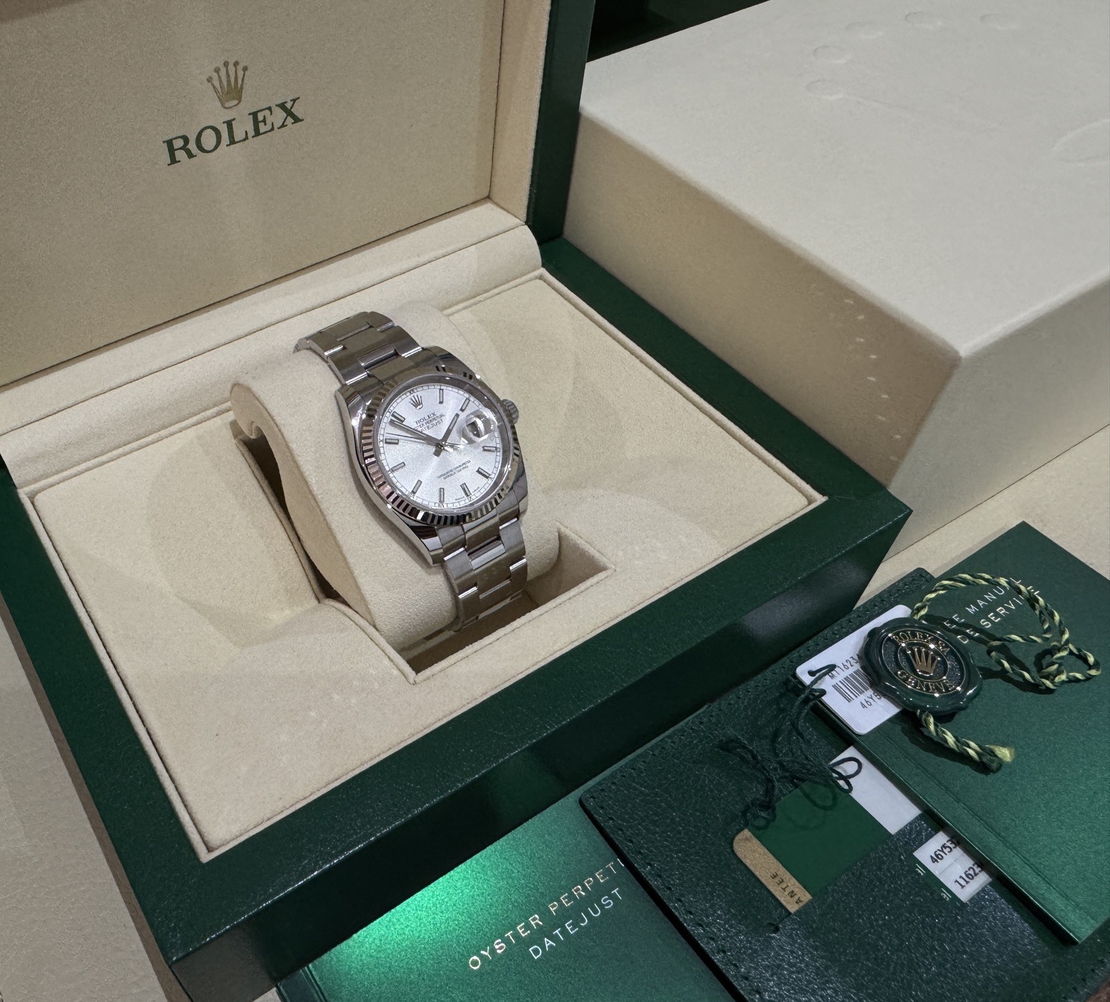 2017 Rolex Datejust 36 Ref. 116234 Stainless Steel & 18k White Gold Full Set