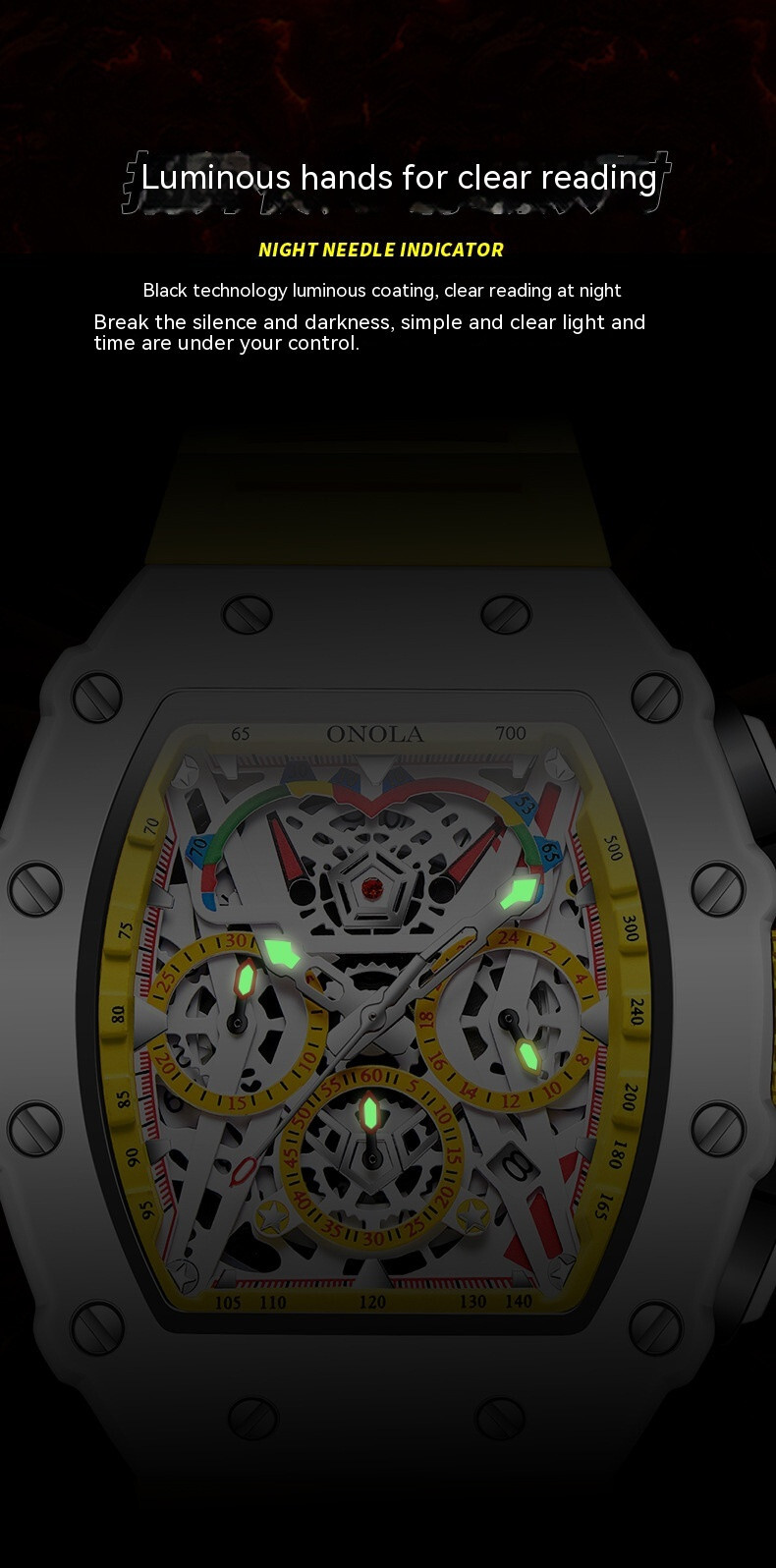 ONOLA Men’s Quartz Watch Waterproof Multi-Function Fashion Wristwatch