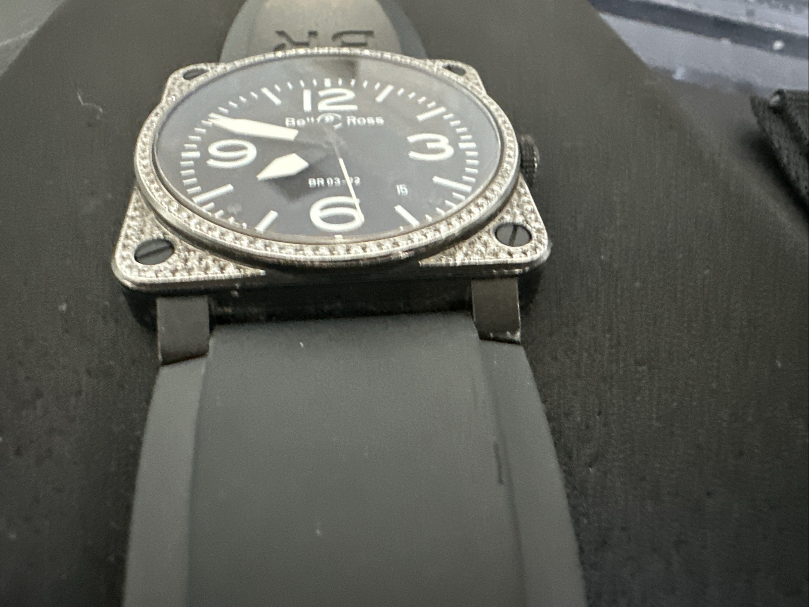 Bell & Ross Custom Diamomd BR03-92 Automatic Ceramic 42 BLACK MATTE Watch