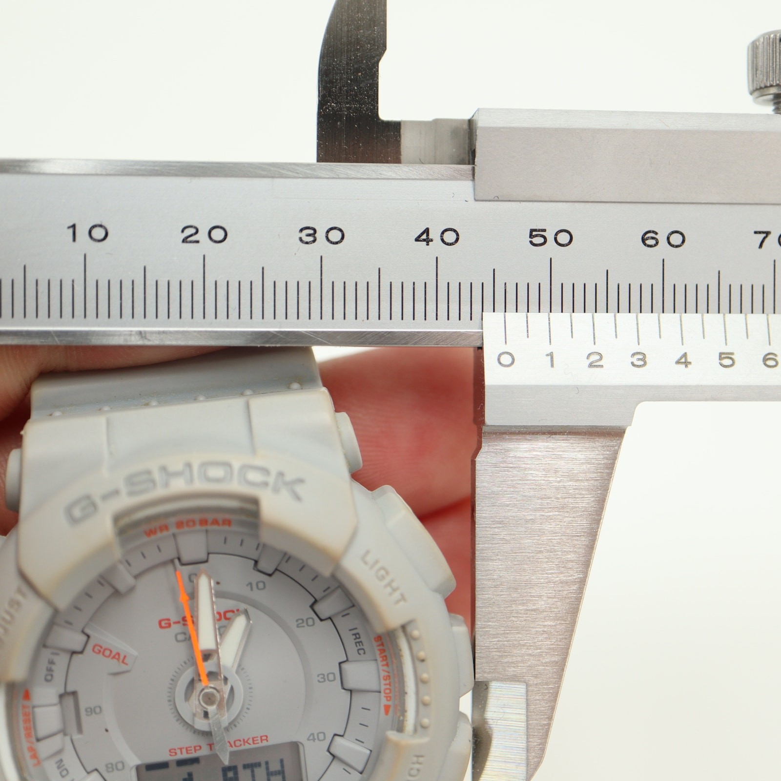 Casio G Shock GMA-S130VC Gray Orange Ana Digi 46mm Watch Step Tracker Chrono
