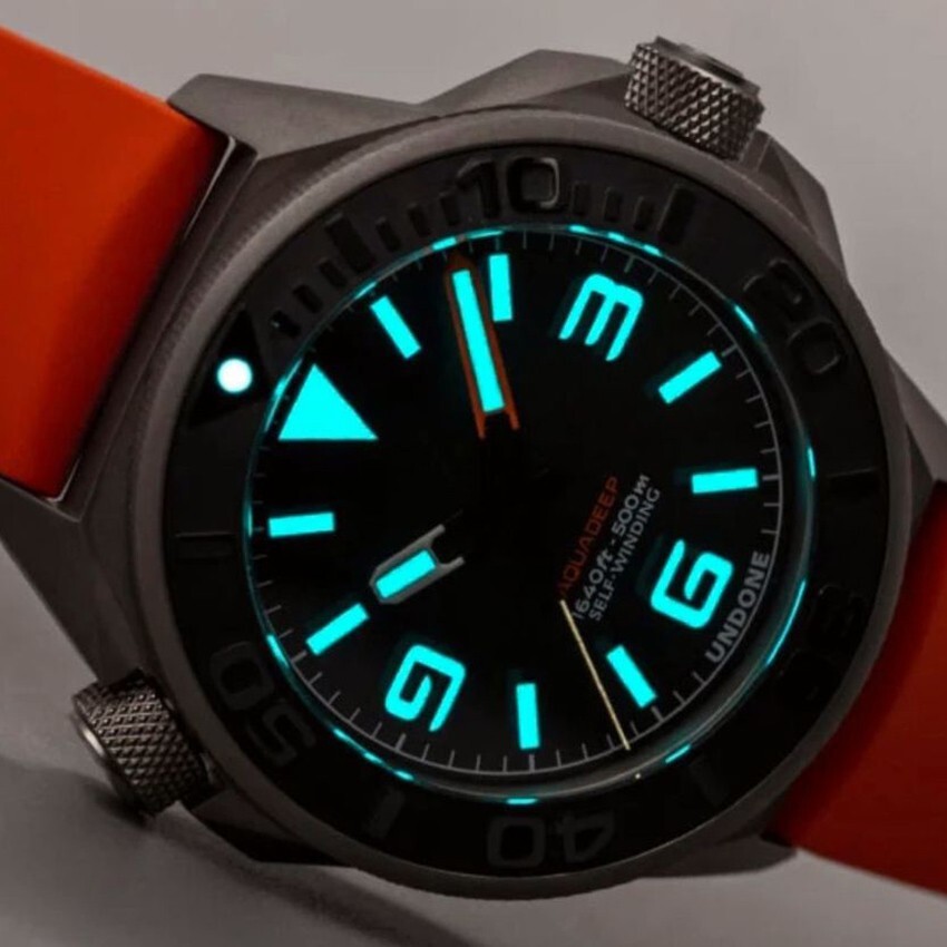 UNDONE AQUADEEP SIGNAL Automatic Titanium Silicone Grey Orange Men’s Watch