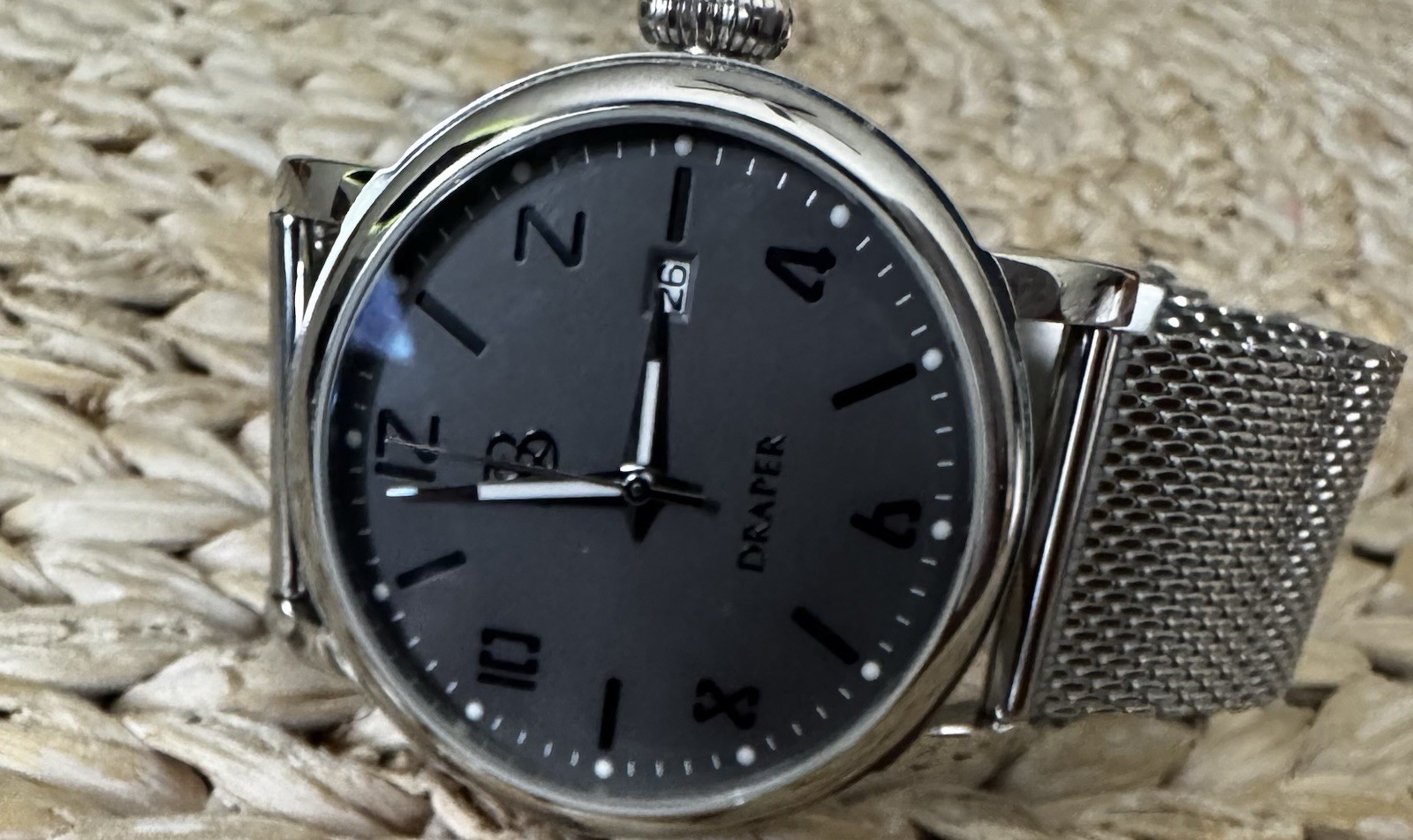Smith & Bradley Draper Automatic Swiss Movement Grey Dial 40mm Mesh Bracelet