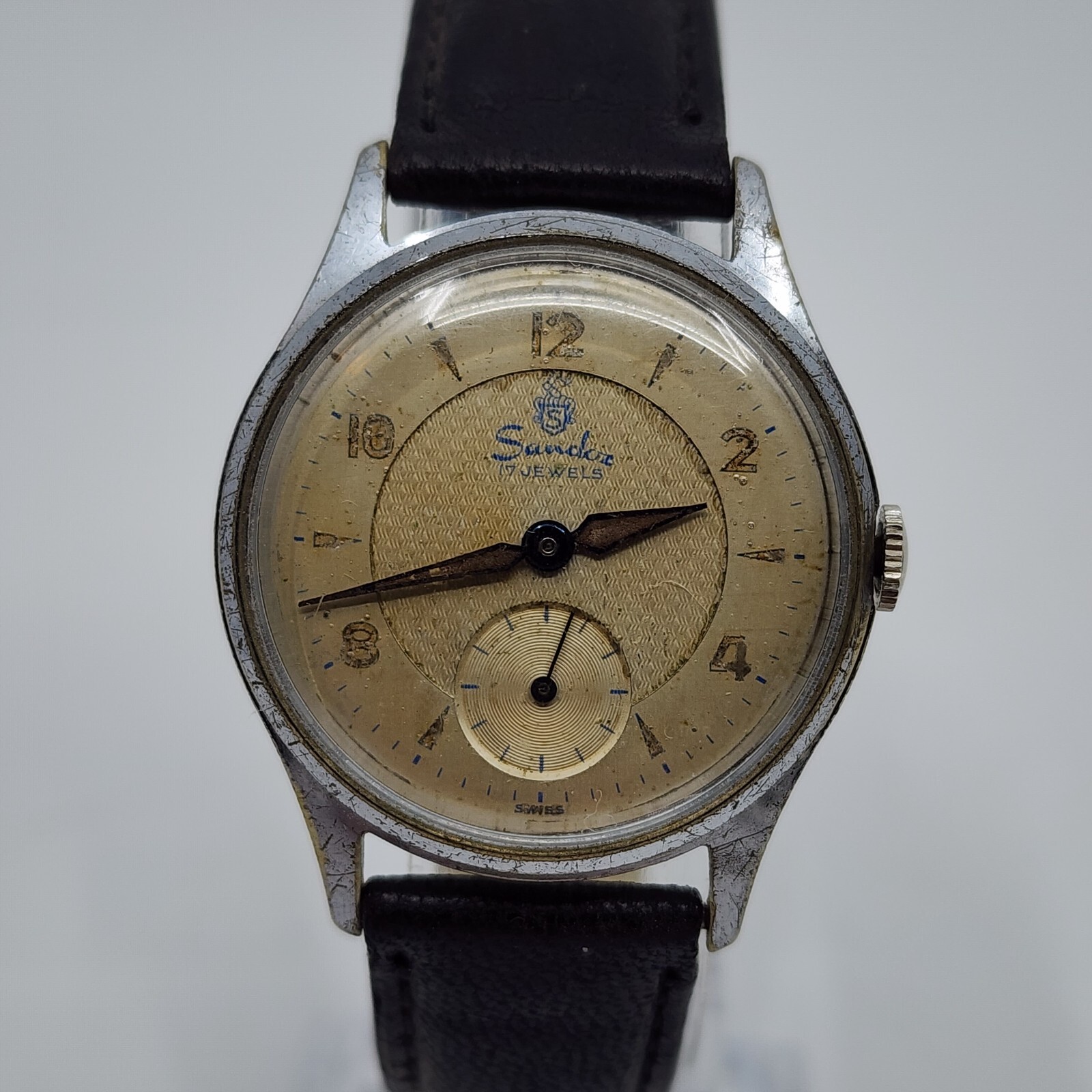 Vintage Henri Sandoz 739-66 Steel Manual Wind Watch Early 60s – Runs great!