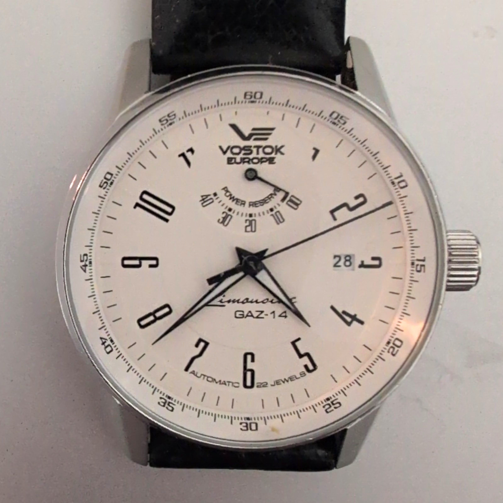 Vostok Europe Limousine GAZ-14 Automatic 22J White Dial Power Reserve Date