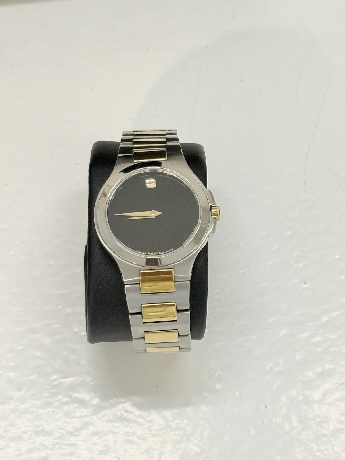 Movado Museum Women’s Two-Tone SS Bracelet Black Dial Quartz Watch w/ Box