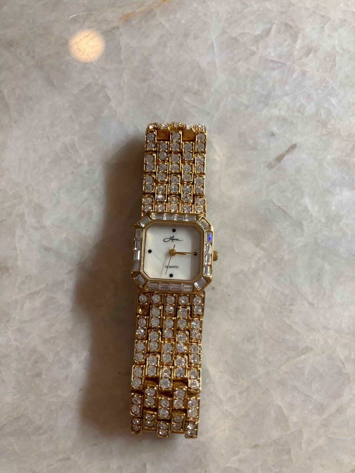 Vintage Gold Tone Womens Laura Watch Not Working See Description