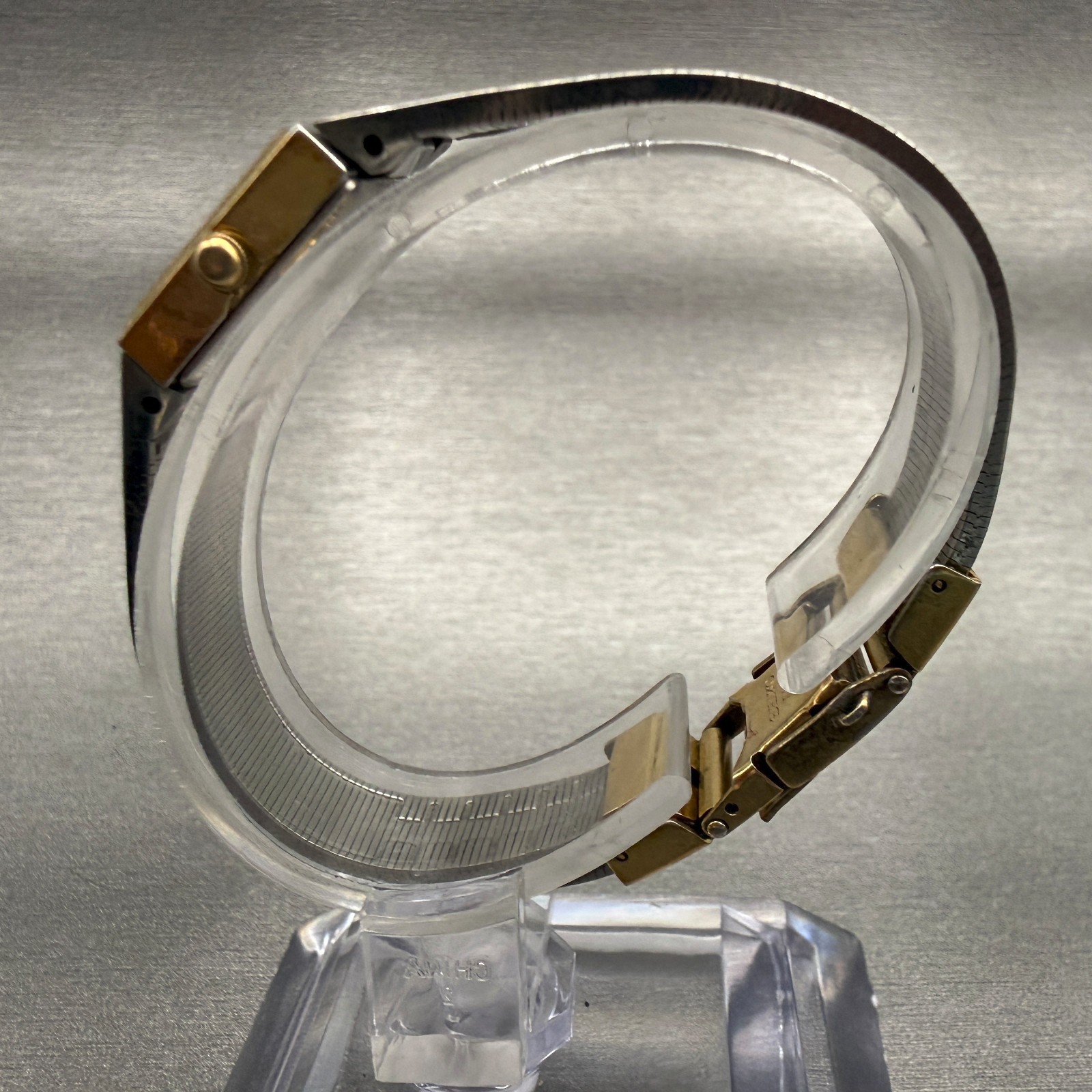 Seiko Watch Women 13mm Silver Dial Two Tone Rectangle 1E20-5109 Vintage New Batt