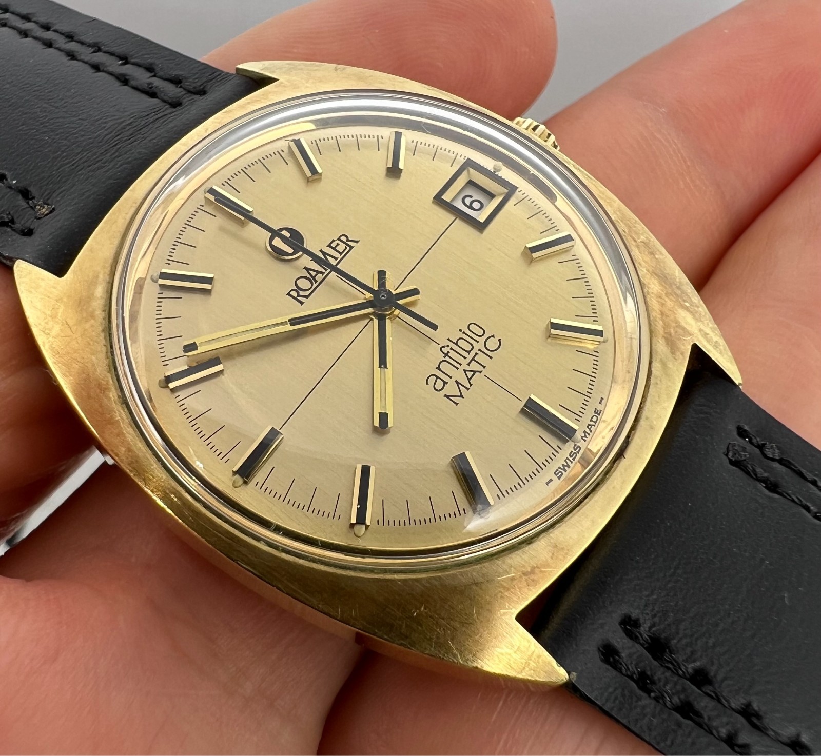 VINTAGE ROAMER ANFIBIO MATIC AUTOMATIC GOLD PLATED MENS WATCH
