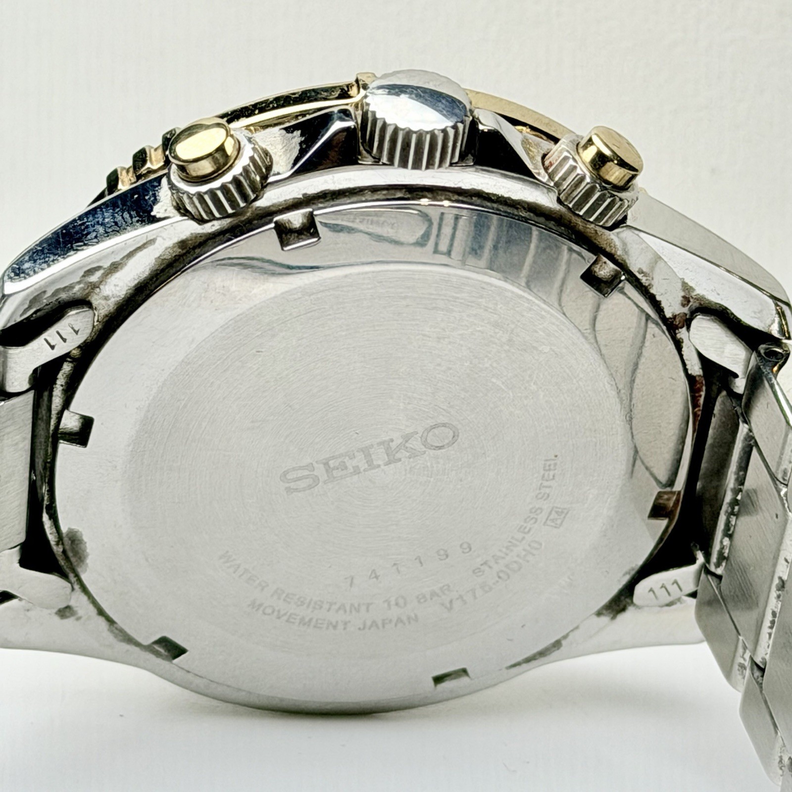 Seiko SSC446 Core Solar Chronograph TwoTone Stainless Steel 44mm Mens Wa G2U