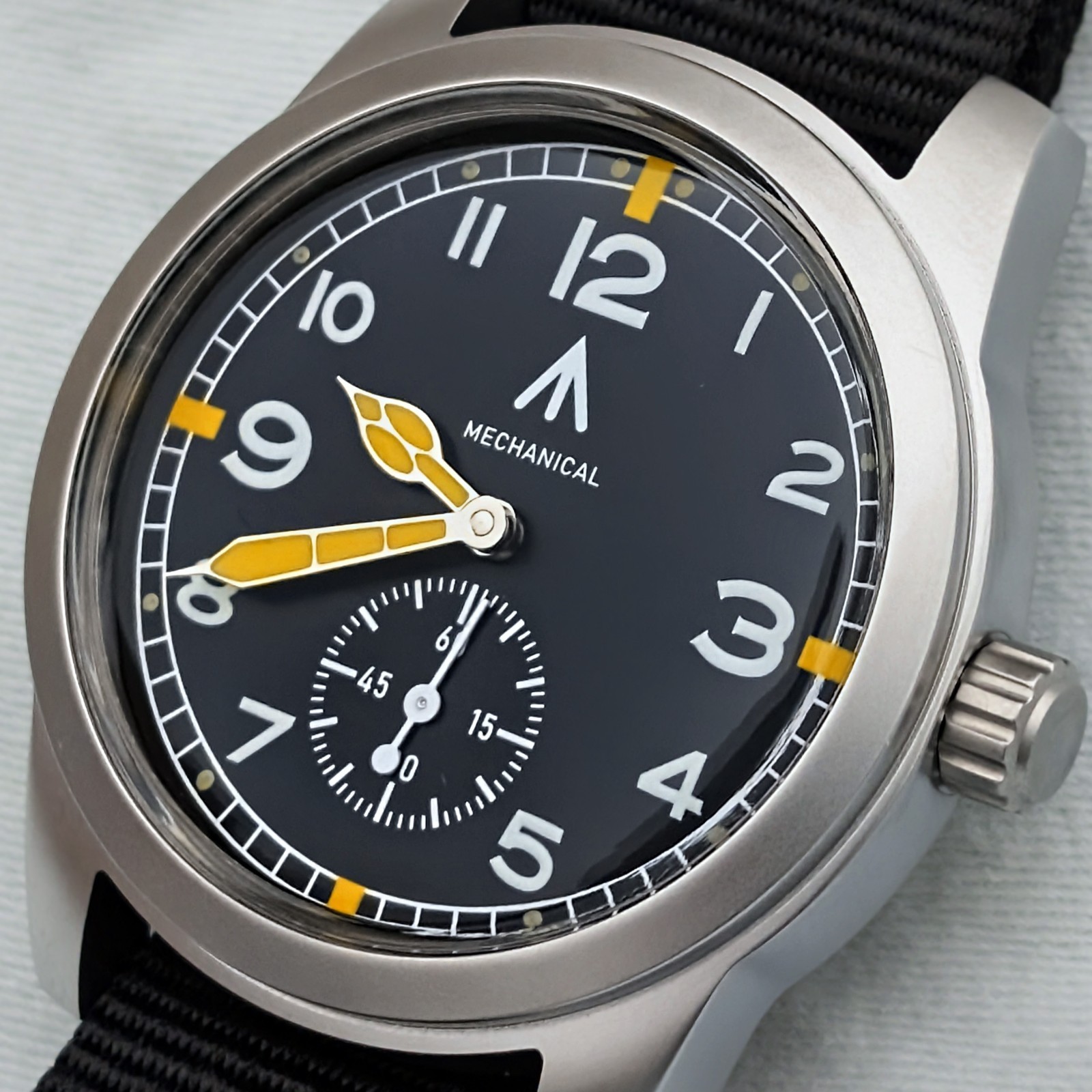 Toujours Pret Mechanical Dirty Dozen Military watch Blasted Stainless steel 39mm