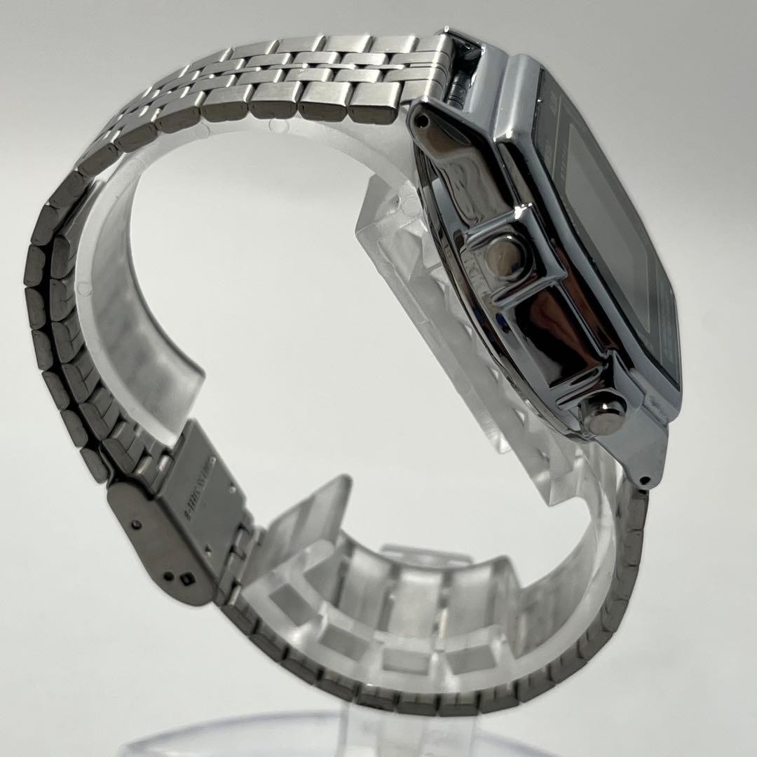 ALBA W136 4A20 Digital Silver Square Y2K 10BAR Men’s Watch Auth