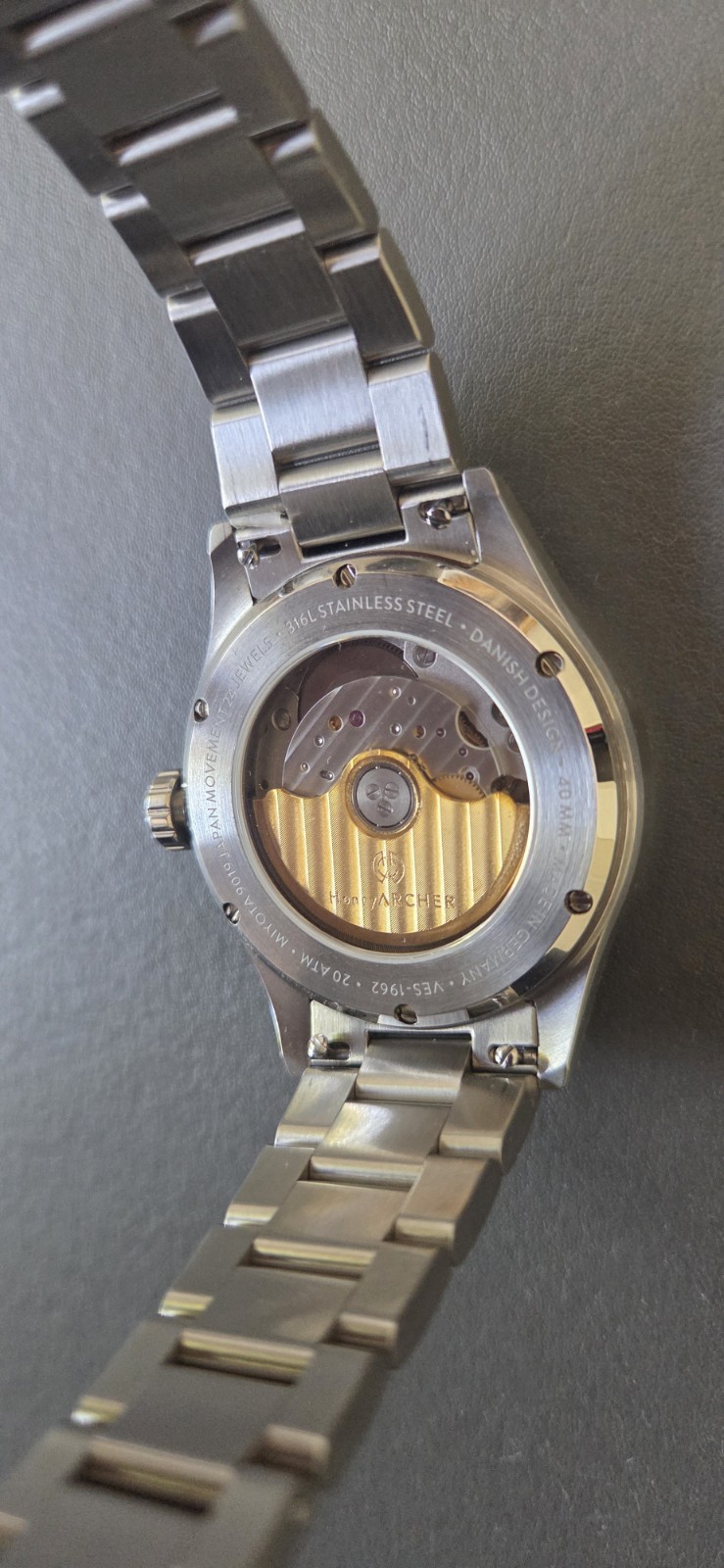 Henry Archer Vesterhav Polaris 40mm Automatic, 20 ATM, Meteorite Gray Dial, Date