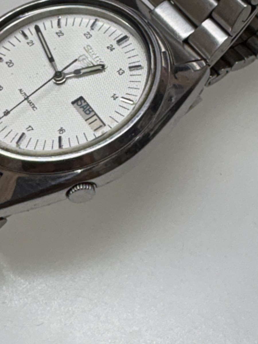 SEIKO 5 Automatic Men’s Watch White Dial 7009 3040 Used