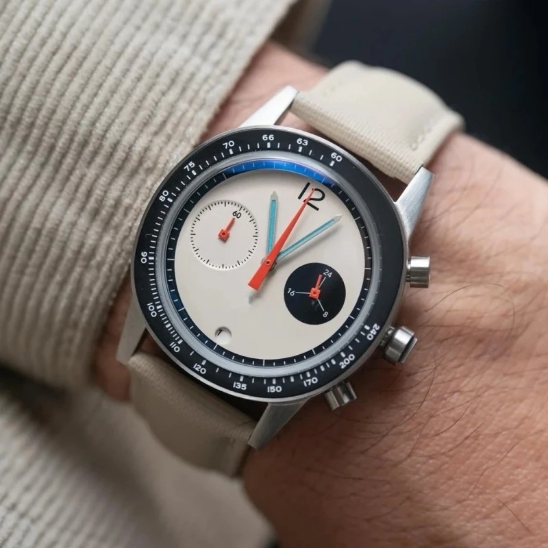 Pulsar Phantom Silver Sci-Fi Watch | Scientist Orange Space Chronograph