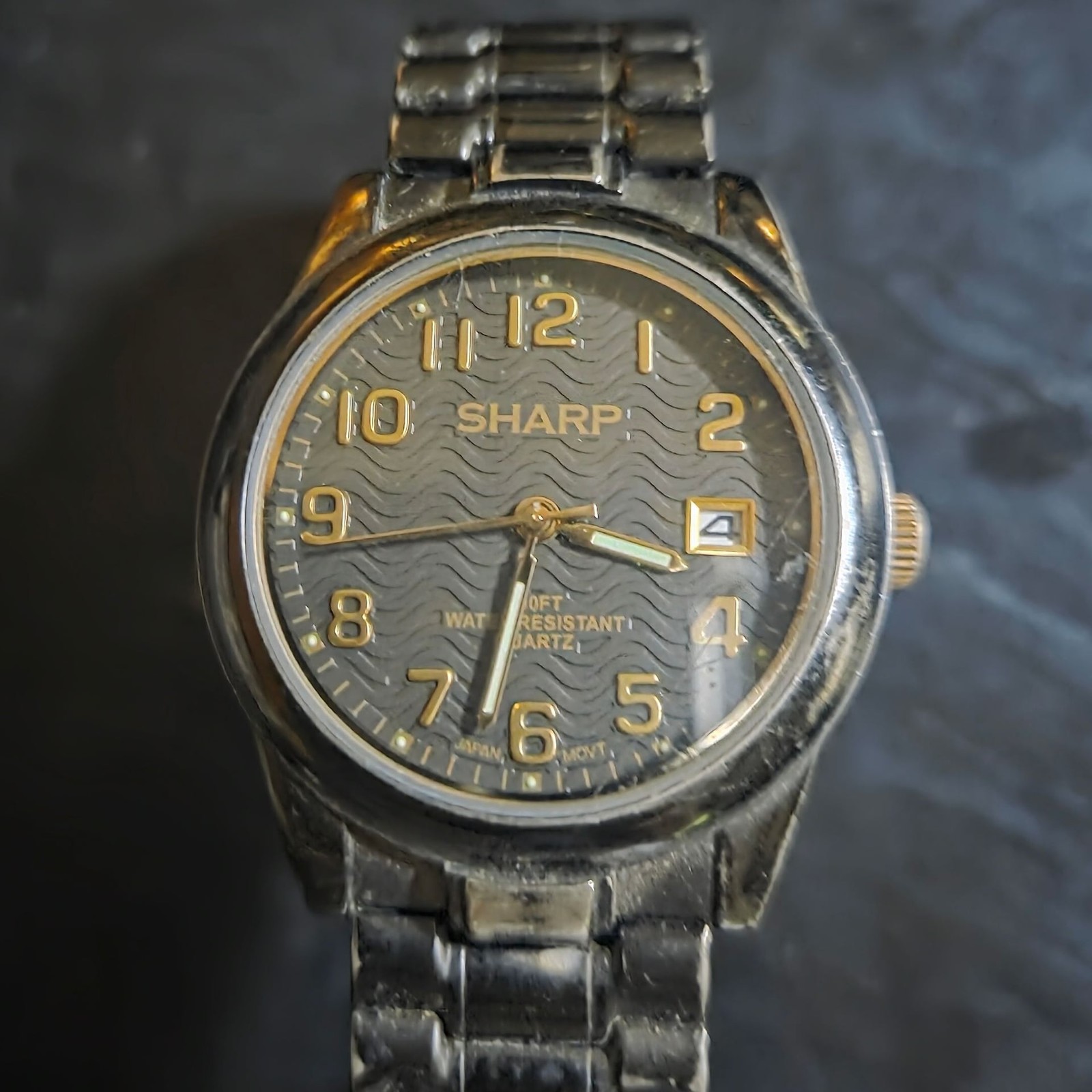 Sharp Quartz Water Resistant Analog Watch with Date