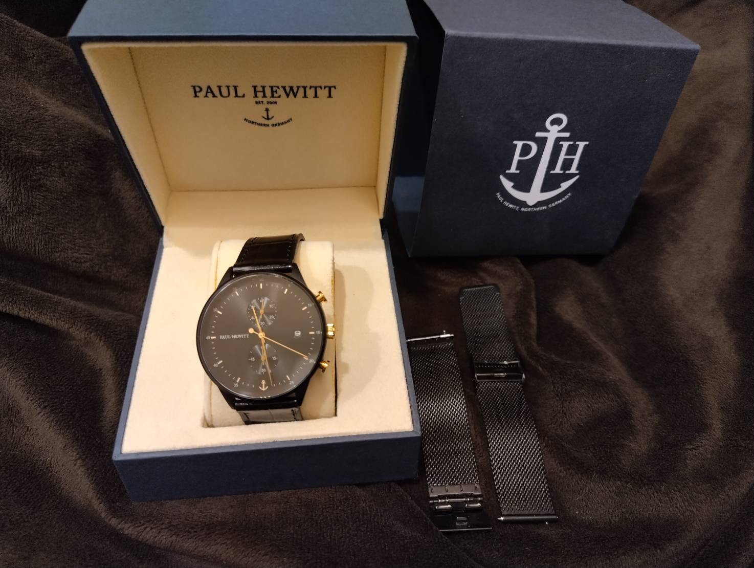 Paul Hewitt Chrono Line Chronograph Men’s Watch Anchor Bracelet Gift Set