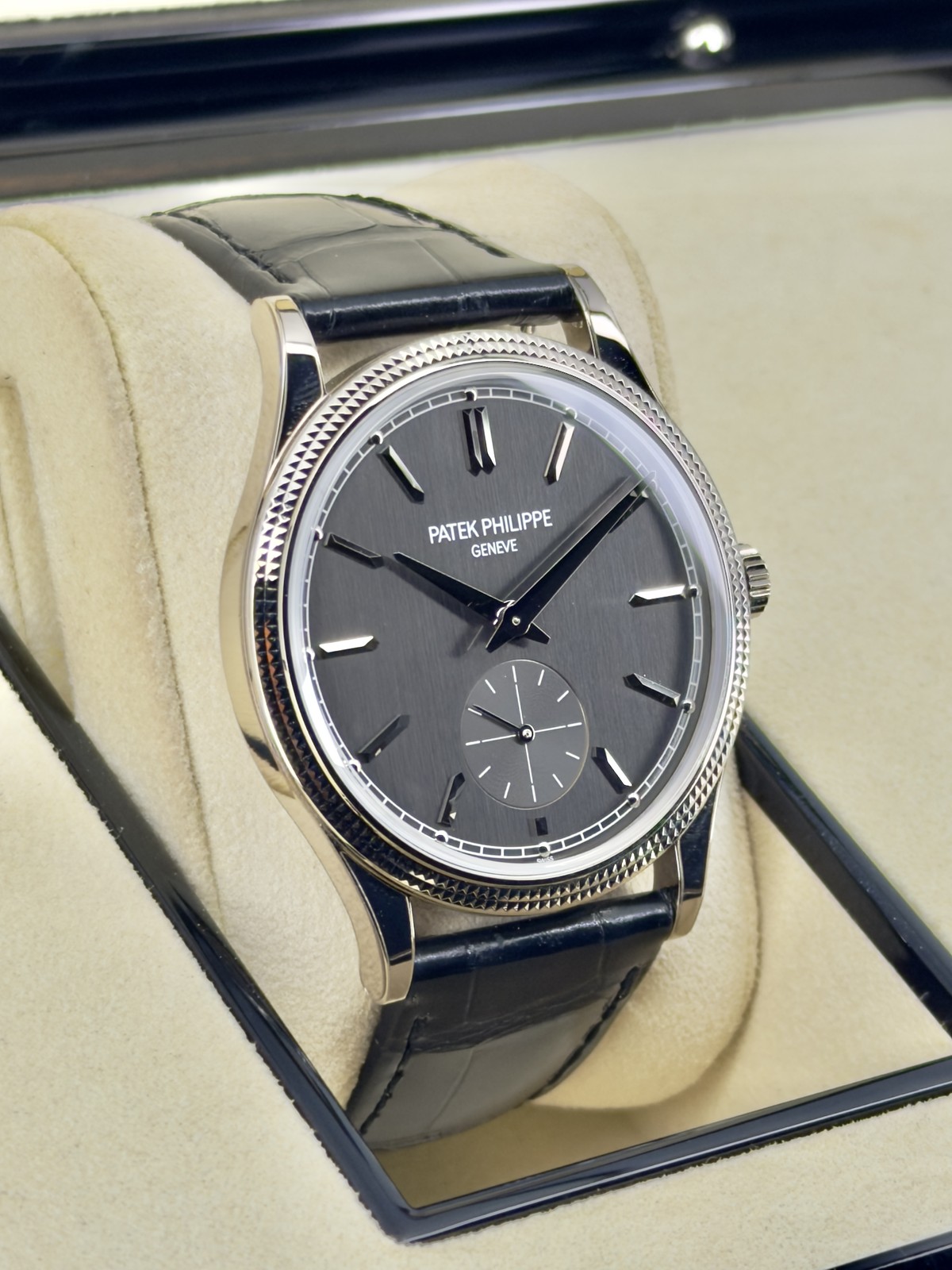 Patek Philippe Calatrava Charcoal Gray Dial on Strap 6119G-001 Complete 2022