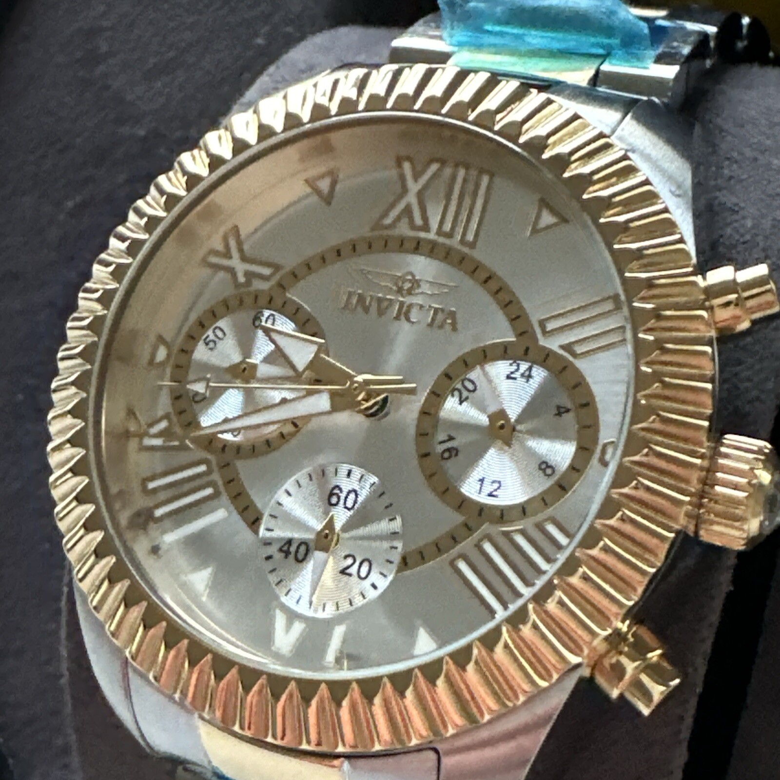 INVICTA Gold Tone Stainless Quartz Chronograph Watch 21425