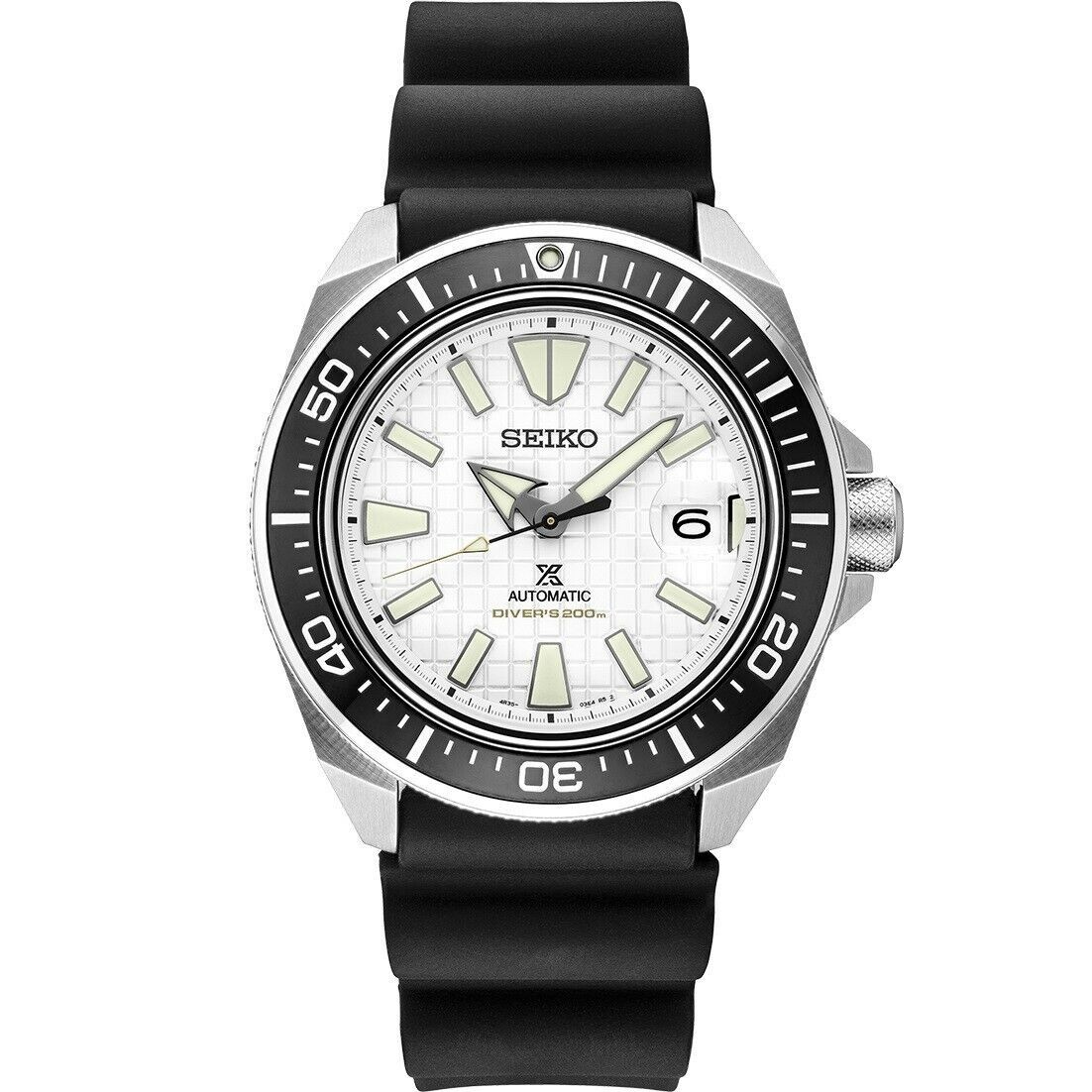 Seiko Prospex Automatic Diver SRPE37 White Dial 200M WATER RESISTANCE