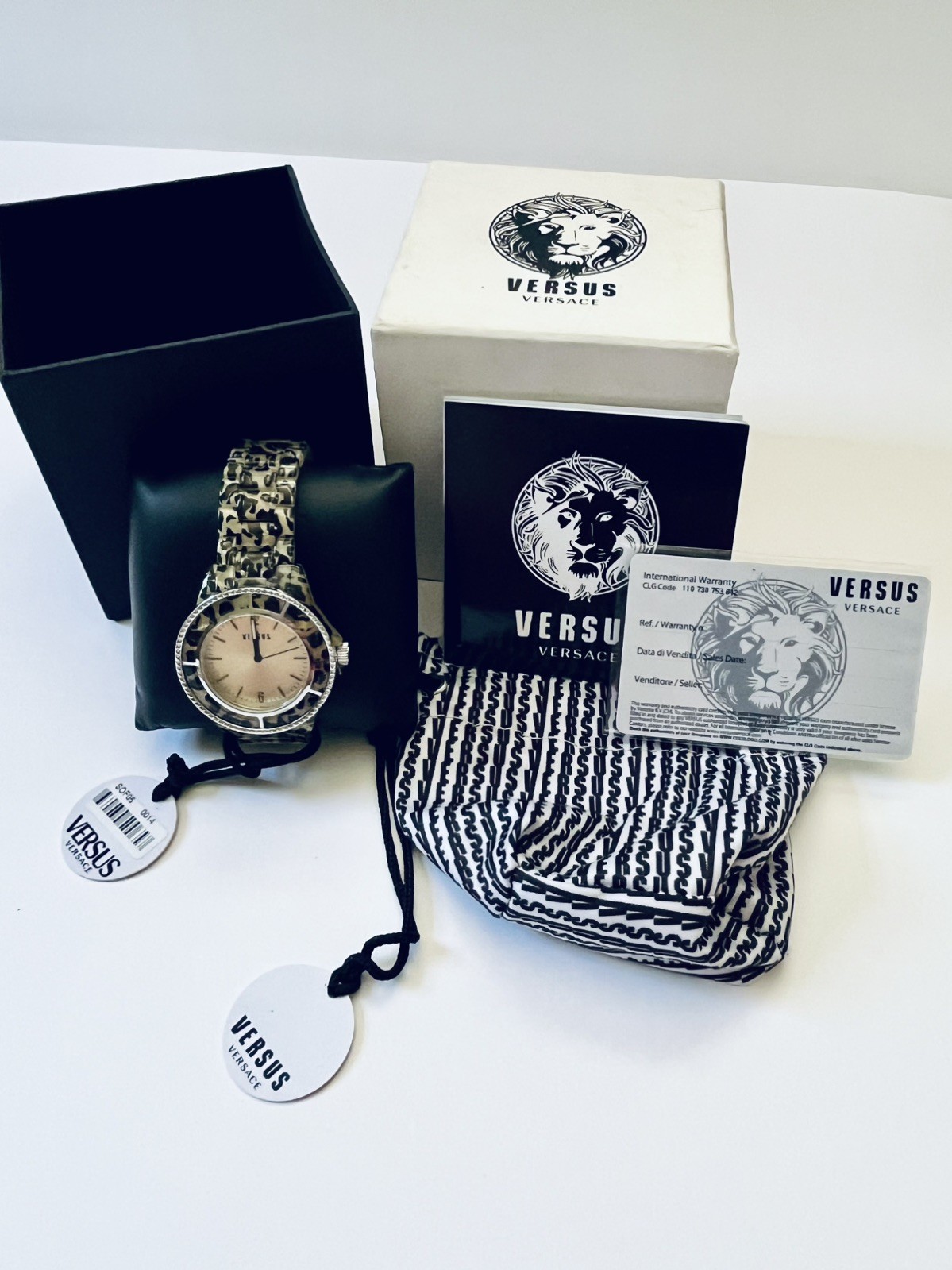Versus by Versace SOF050014 Tokyo Champagne Dial Leopard-pattern Plastic Watch