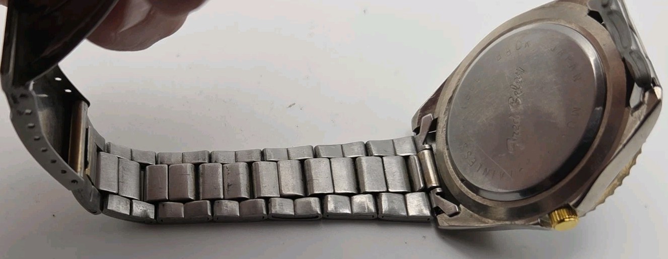 Fred Baley 38mm Dive Style Case Japan Quartz Watch SS Link band New Battery Runs