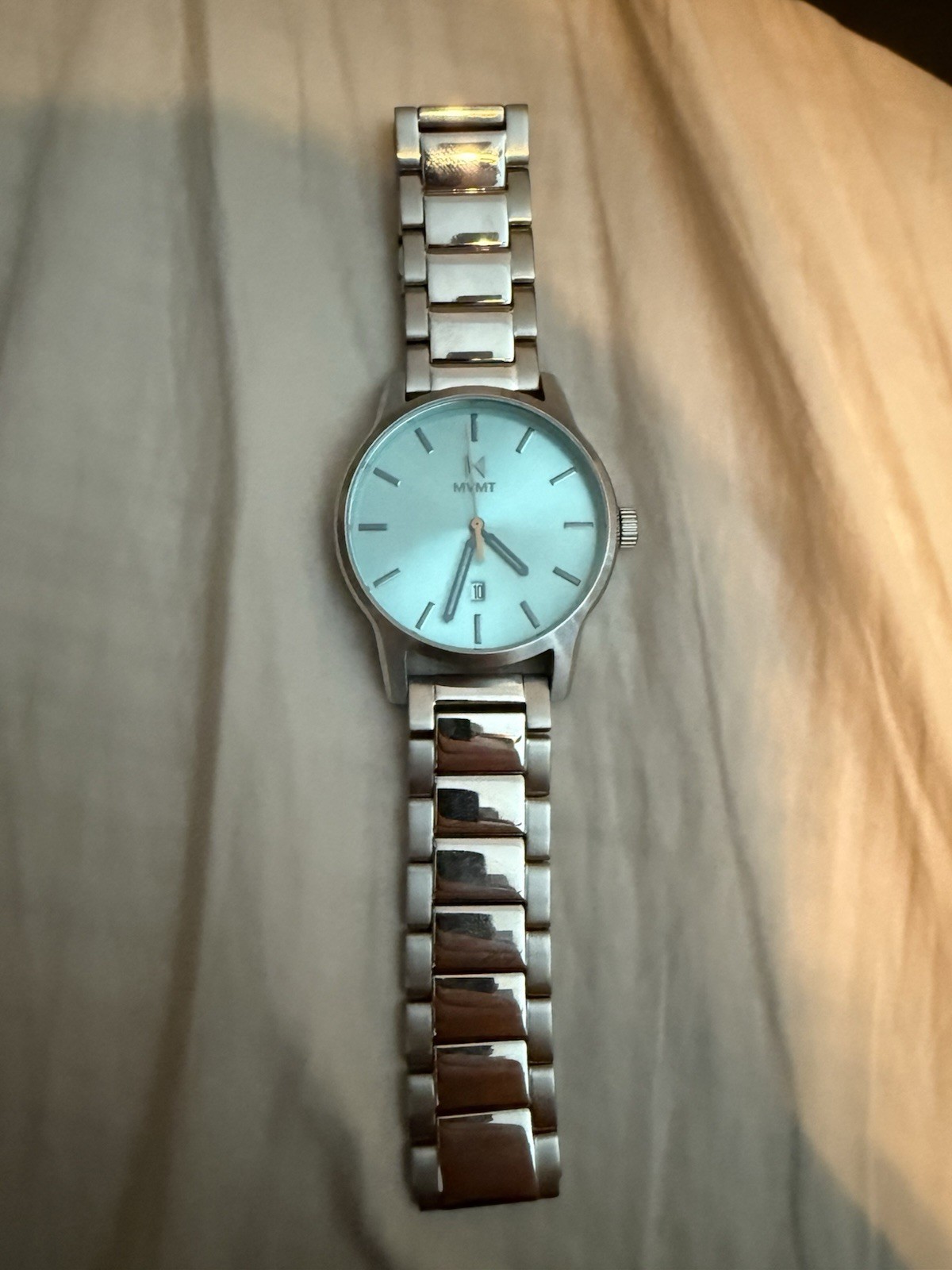 Movado Silver Watch New 44mm Stainless Steel Blue Face
