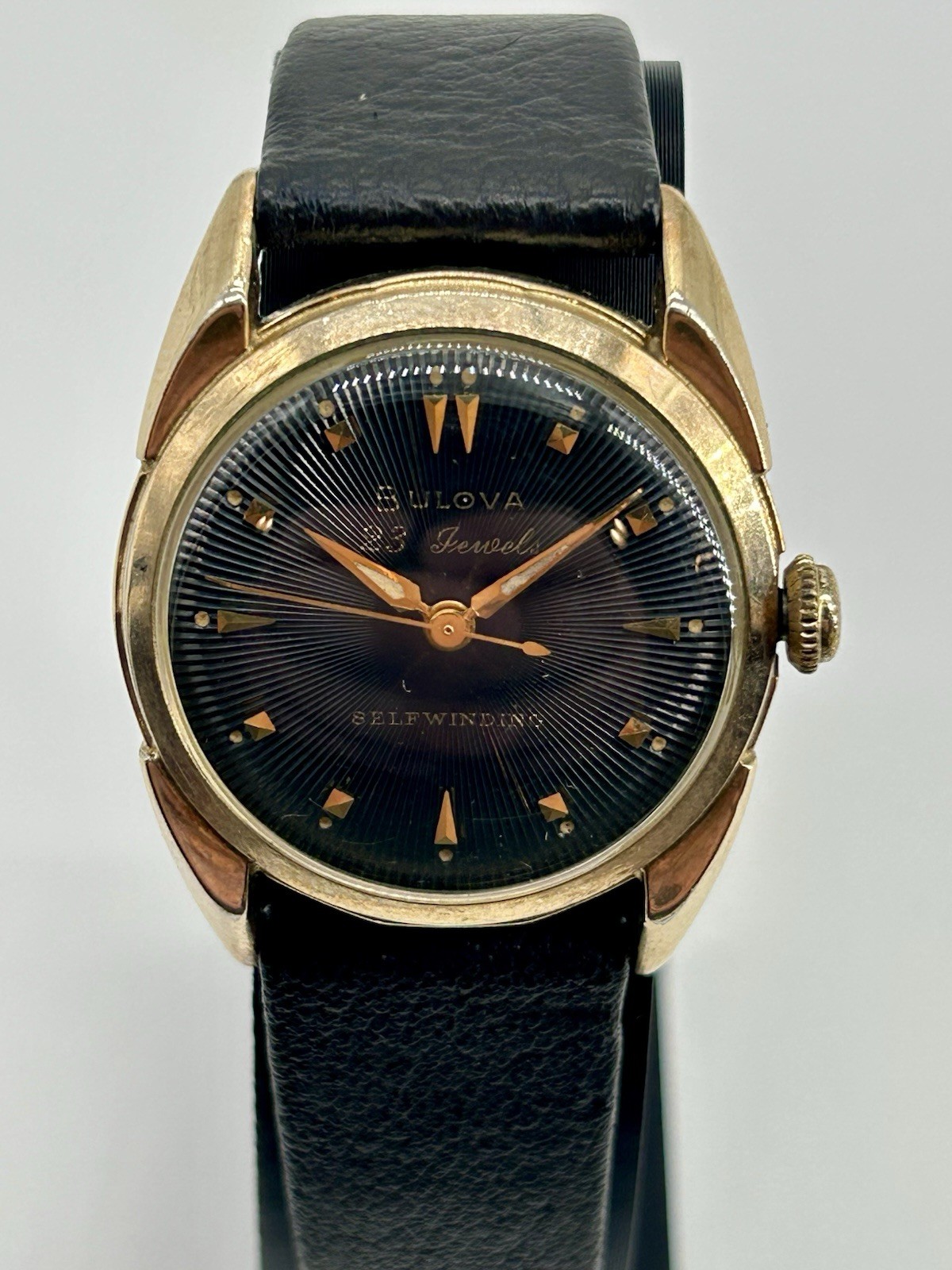 1957 Bulova 23 “A” Selfwinding Black Starburst Dial 23J Auto 10BPAC 30.9mm