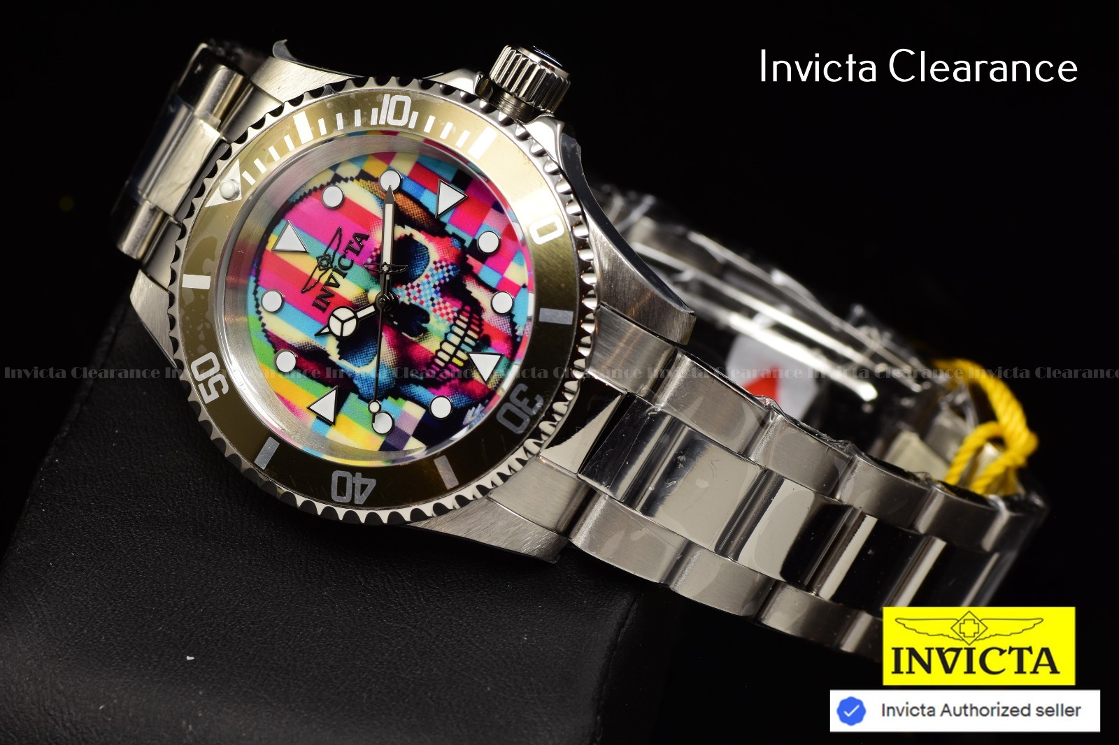 Invicta Men’s Racing JM Limited Edition Chronograph Black Dial Mesh Band Watch