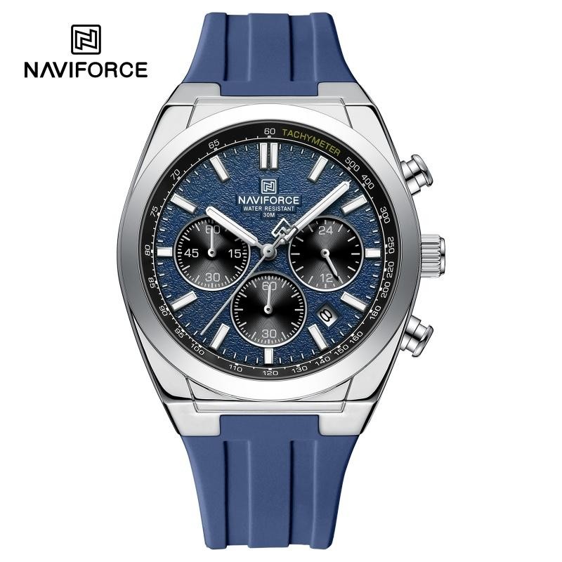 Naviforce 8080 Men Quartz Watch Night Light Waterproof Chronograph Calendar