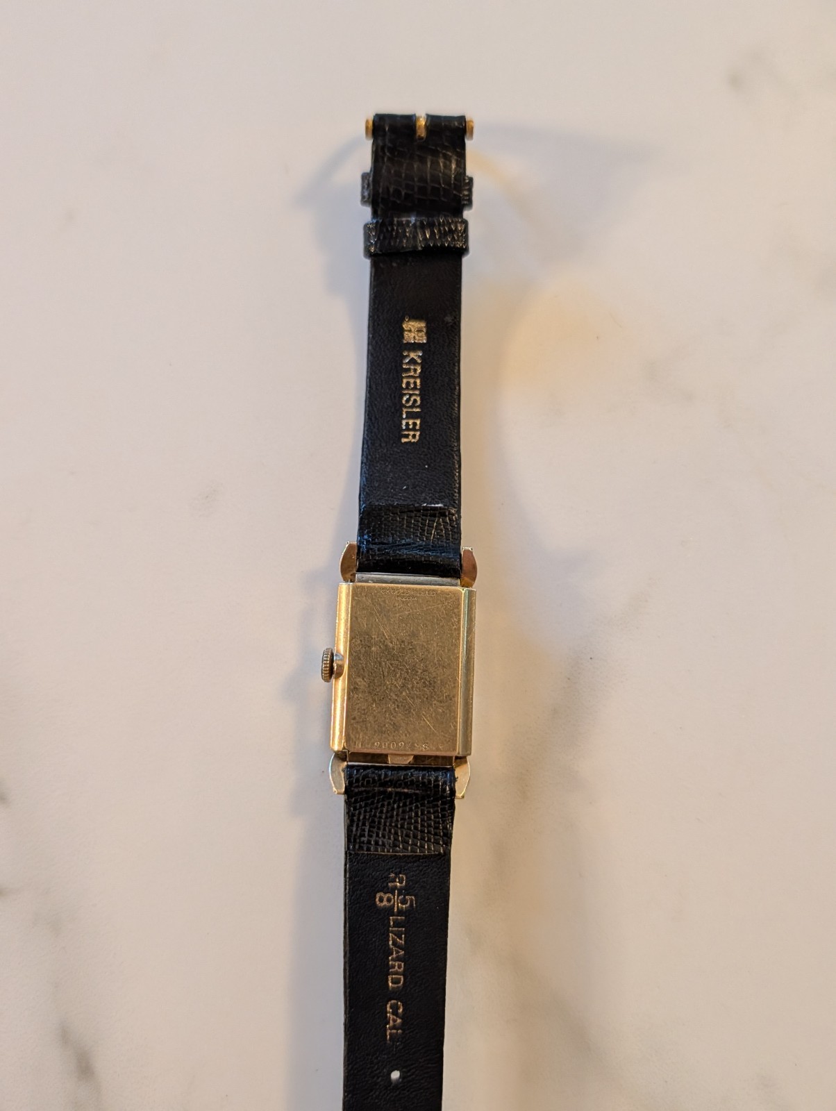 Bulova His Excellency Tank Manual 21j USA made Kreisler Lizard band Running 1948