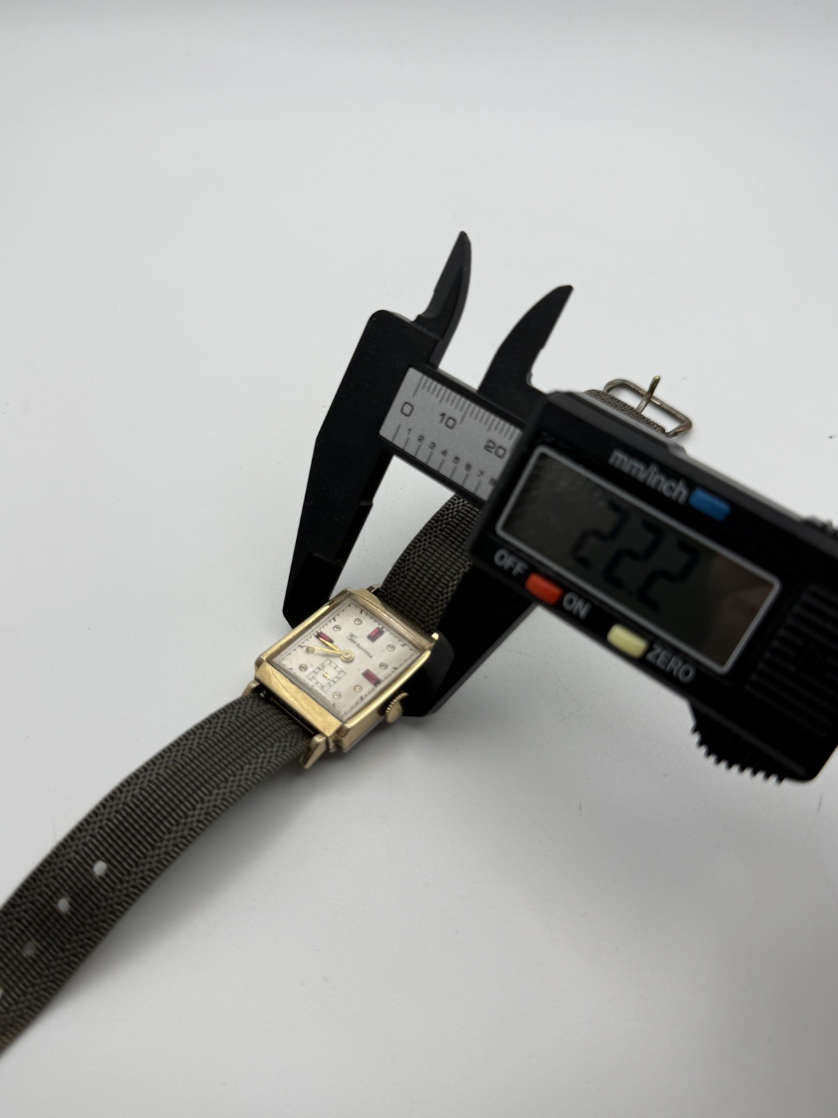 Vintage Garson’s Unisex 10k R.G.P Wrist Watch with Diamond and Ruby Gem Dial